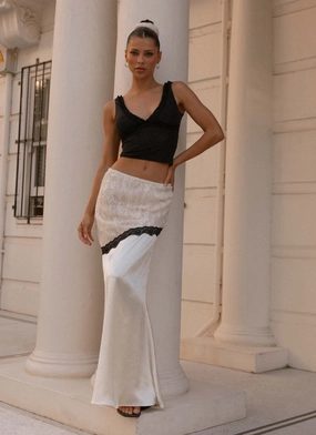 Artistic Influence Duet Lace Maxi Skirt - Ivory