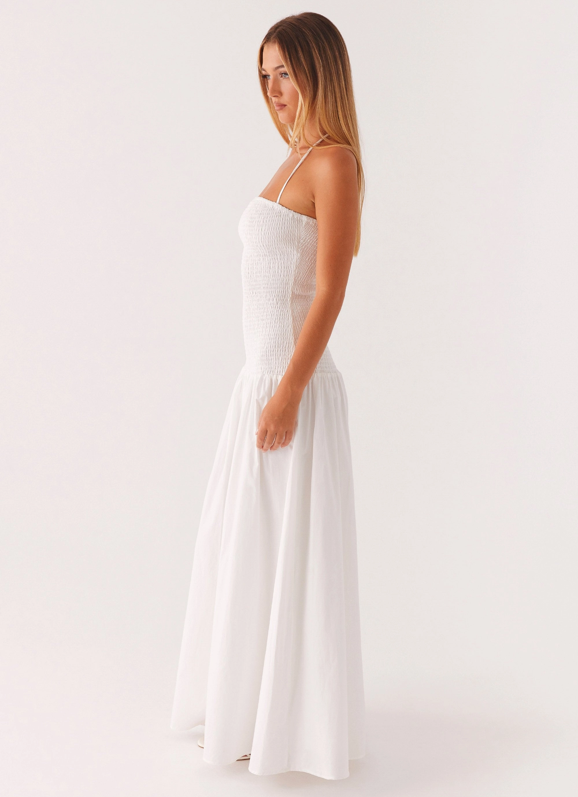 Zahra Maxi Dress - White Smart Comfort