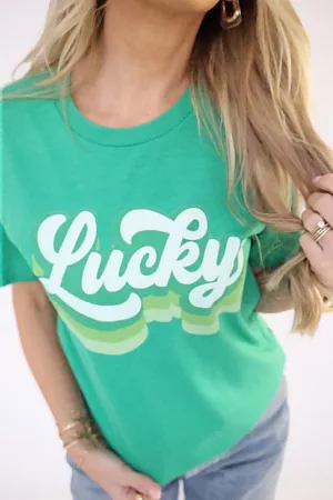 ButtonlessClosure Winter Wardrobe Lucky Retro Graphic Tee (final sale)