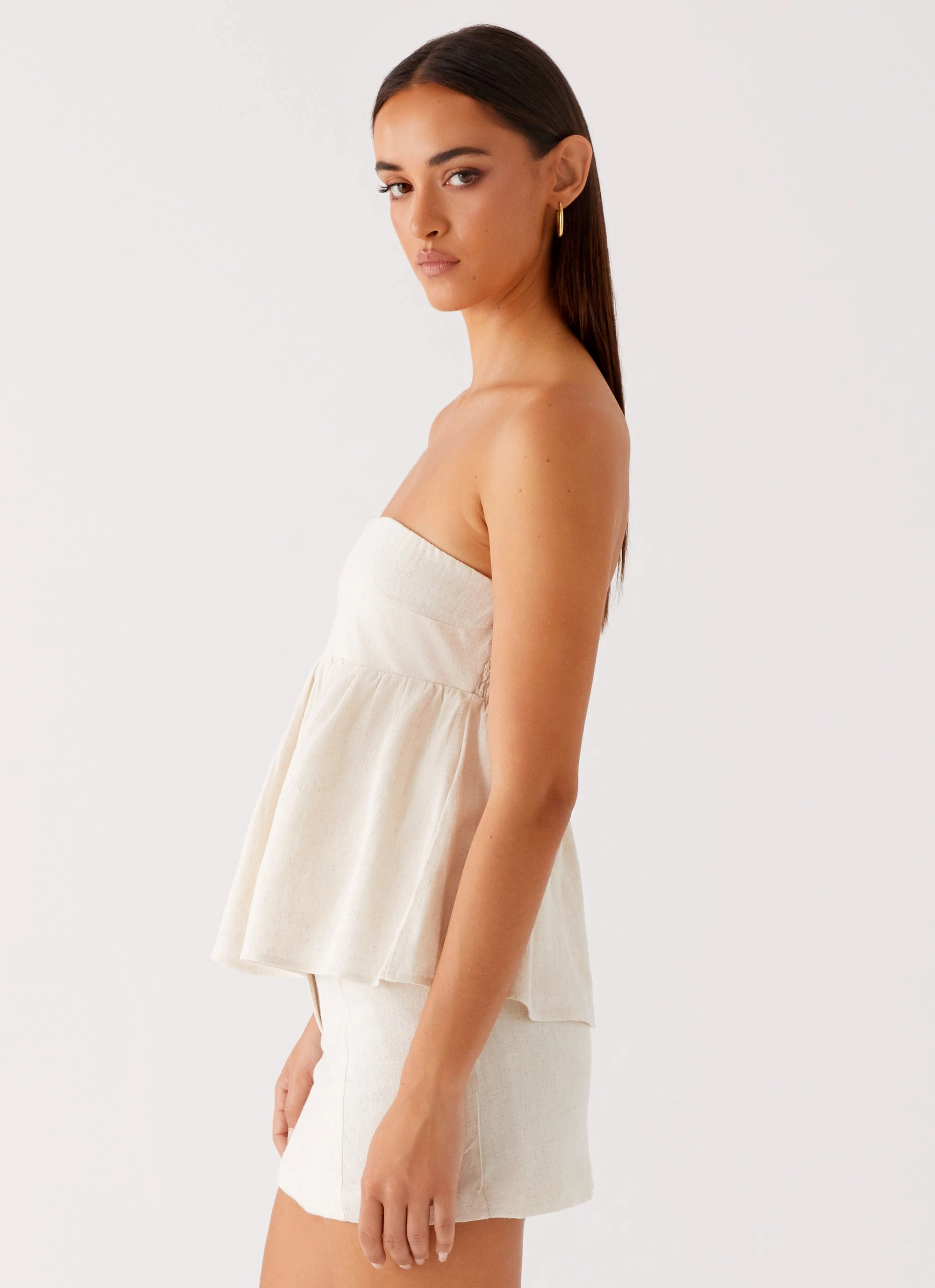 Low Impact Manufacturing Taped Neckline Cassie Tube Top - Oat