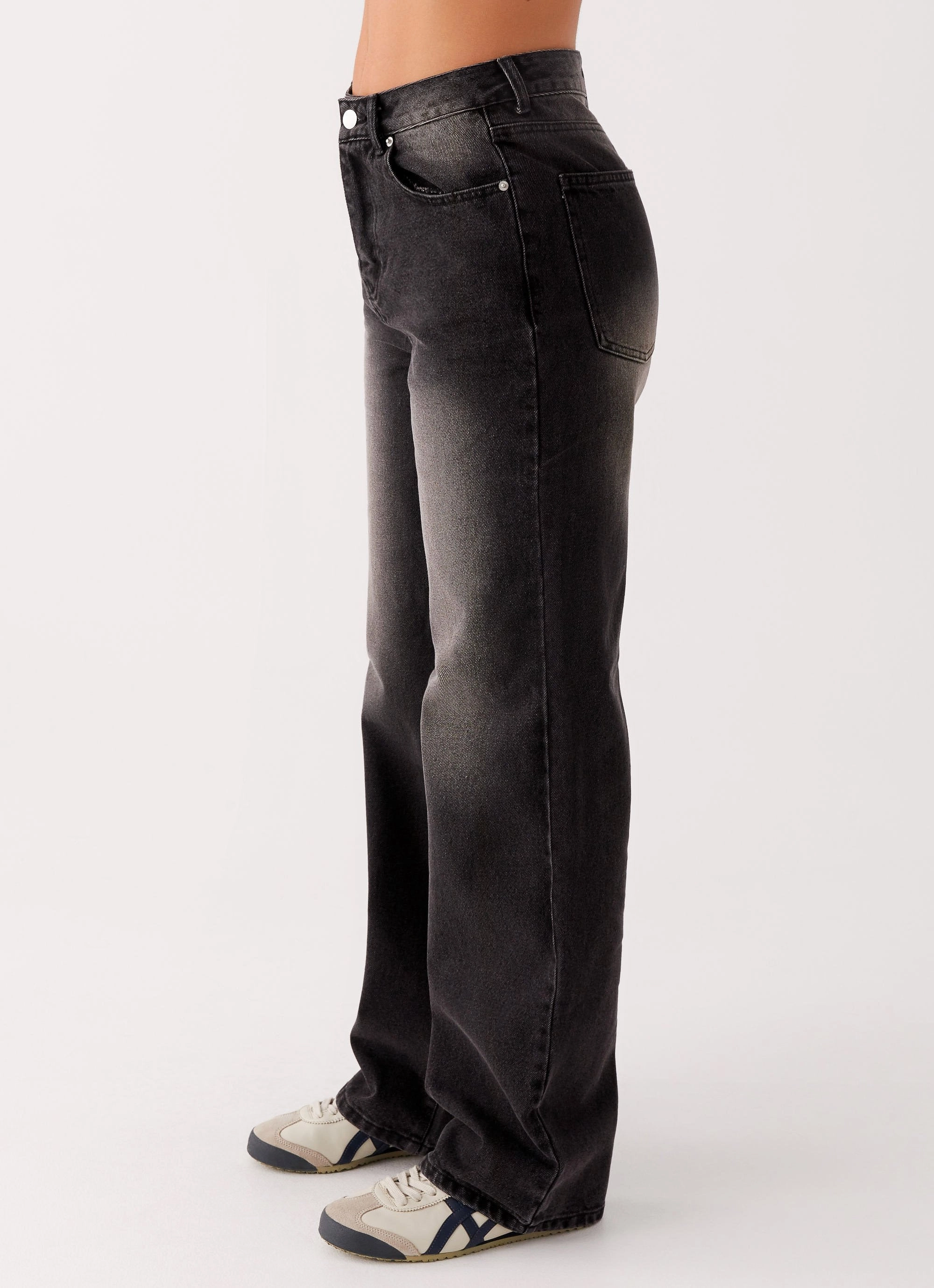 Multi Use Back Again Straight Leg Denim Jeans - Charcoal Wash