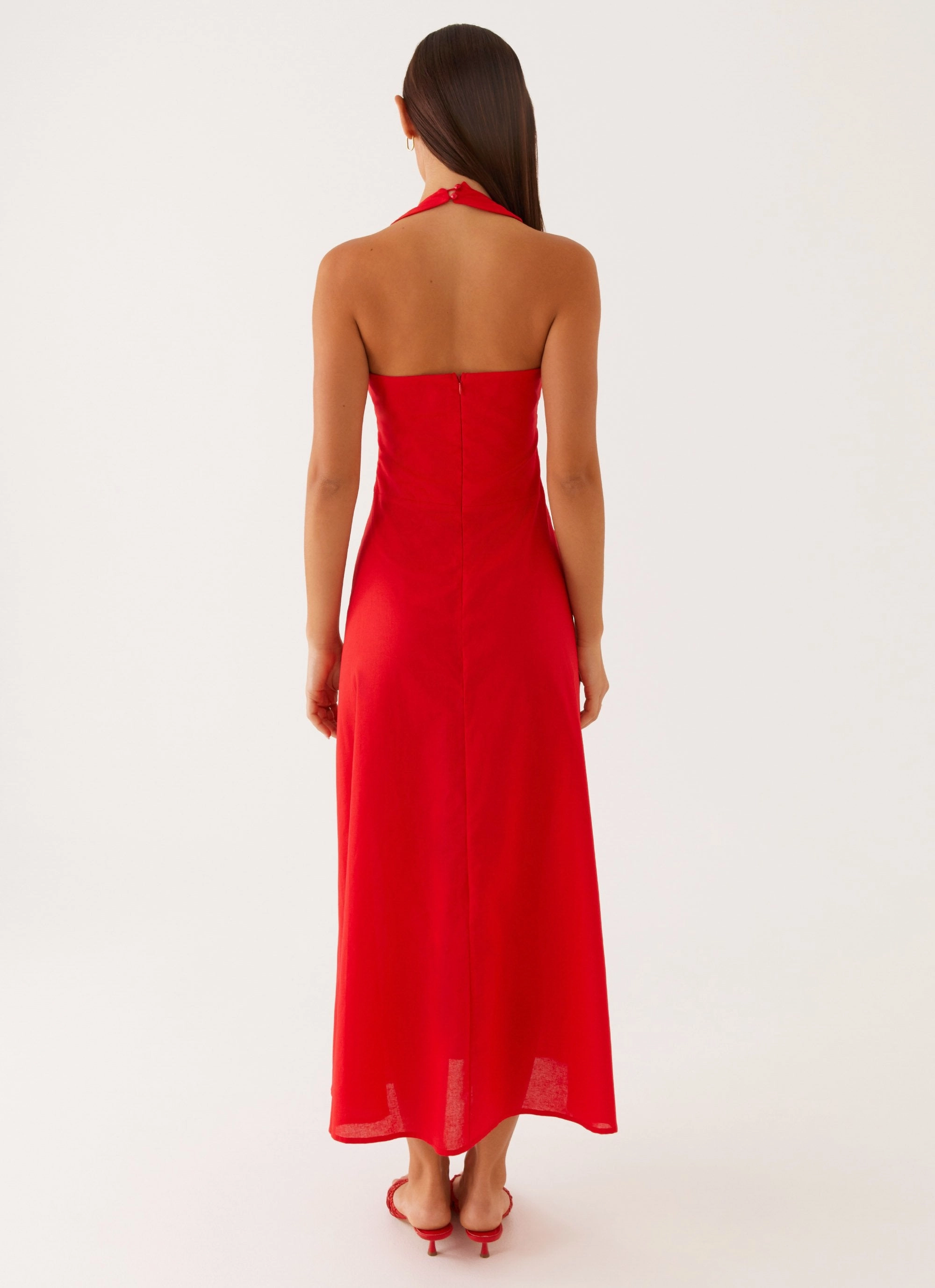 Falling For You Midi Dress - Red Crystal-Detail