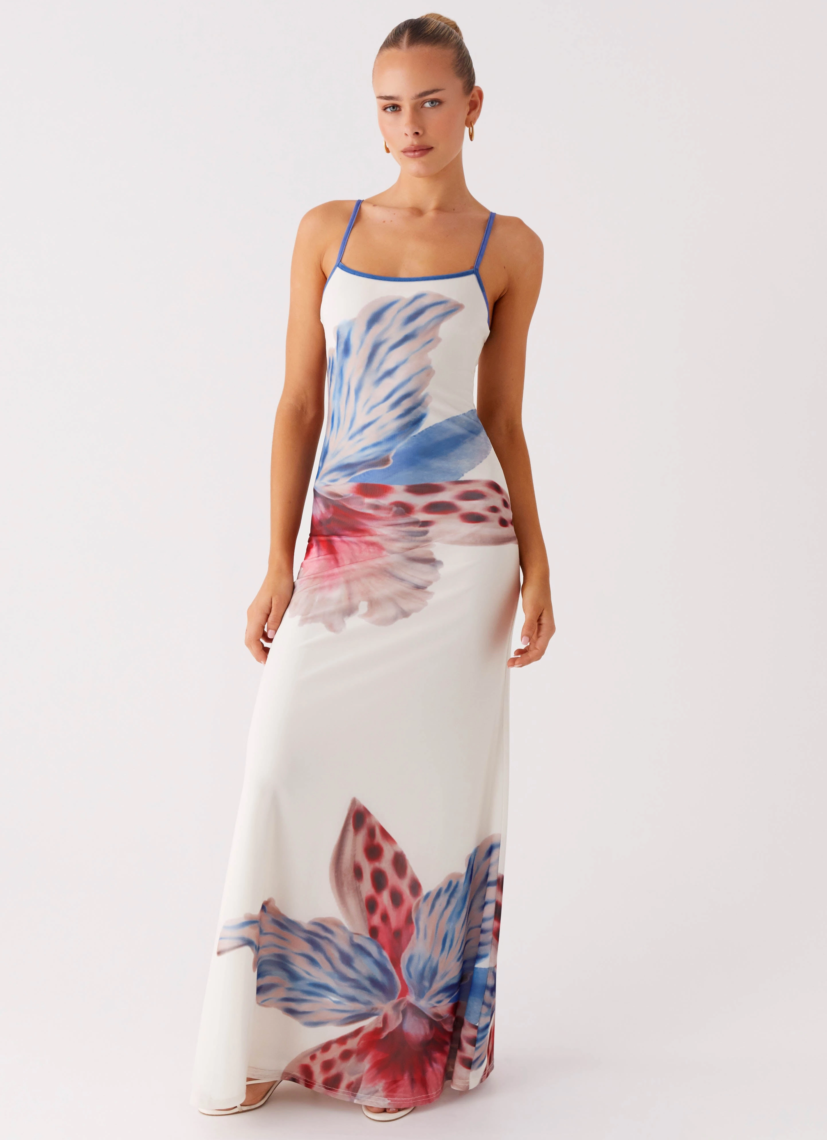 Classic and Chic Everett Maxi Dress - White Sea Bloom