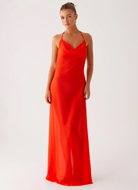 Fantasy Maxi Dress - Orange Basic Warm