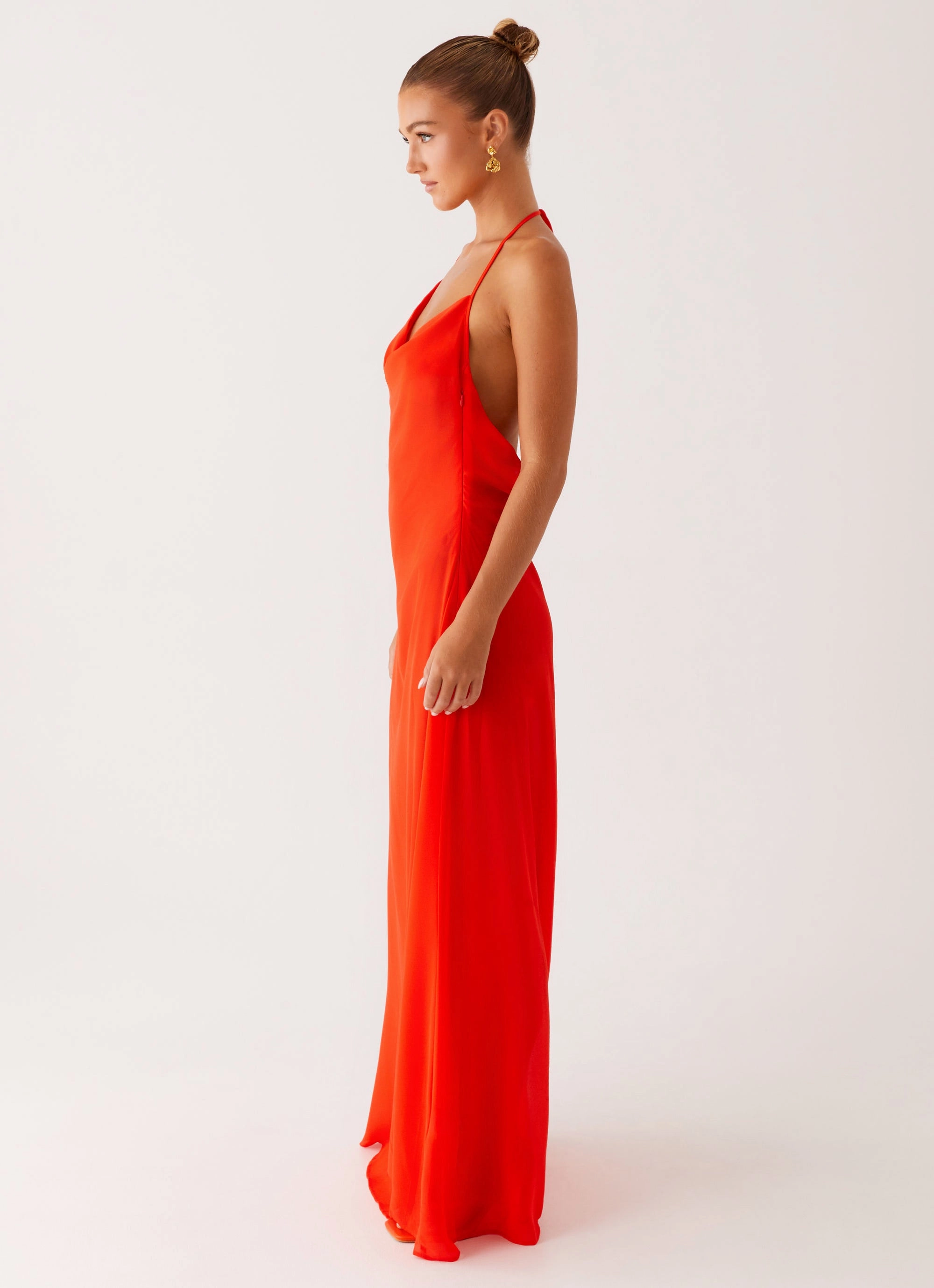 Fantasy Maxi Dress - Orange Casual Waist