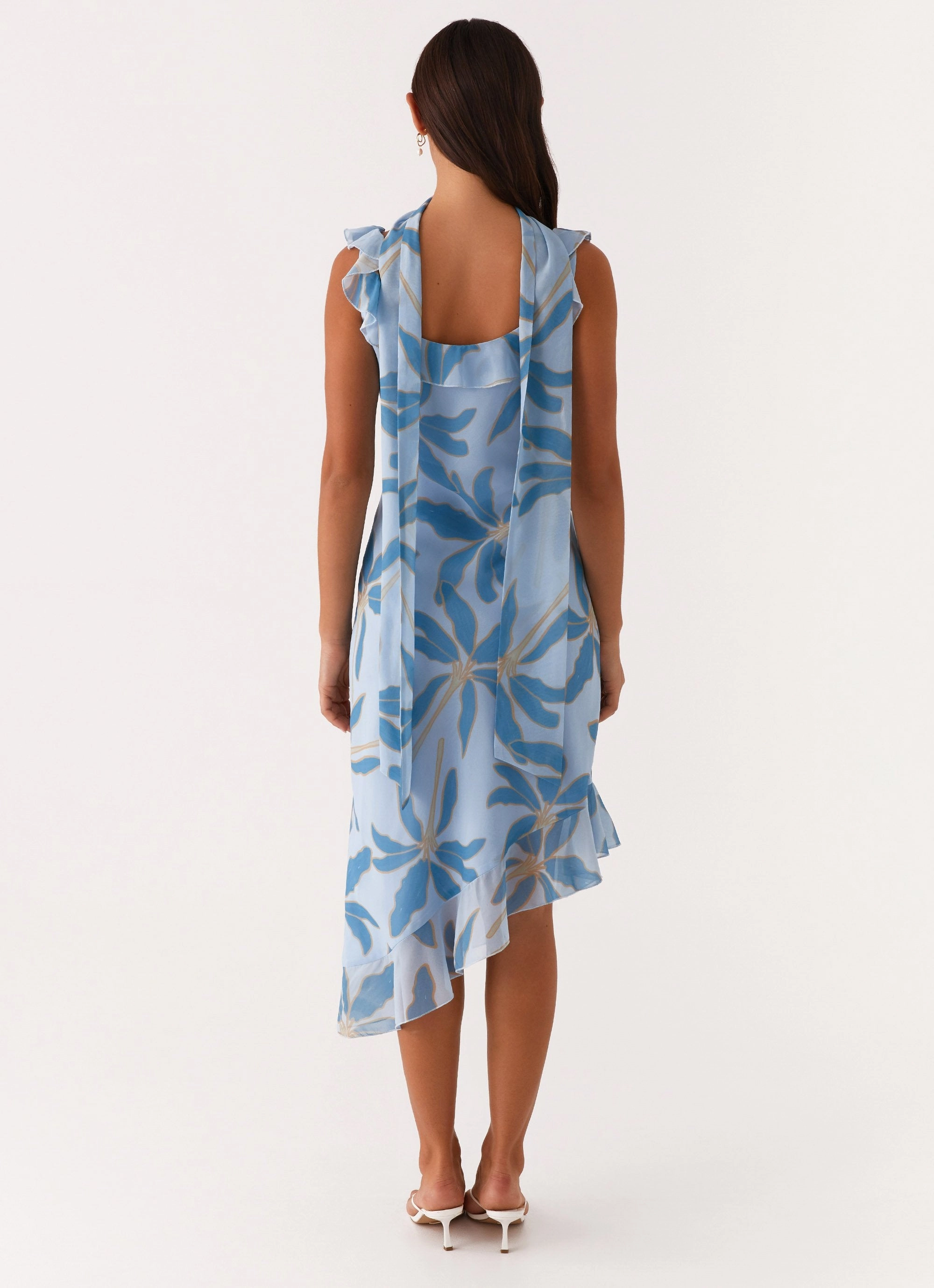 Reversible-Style Luxury-Fabric Fariday Midi Dress - Opulent Blue