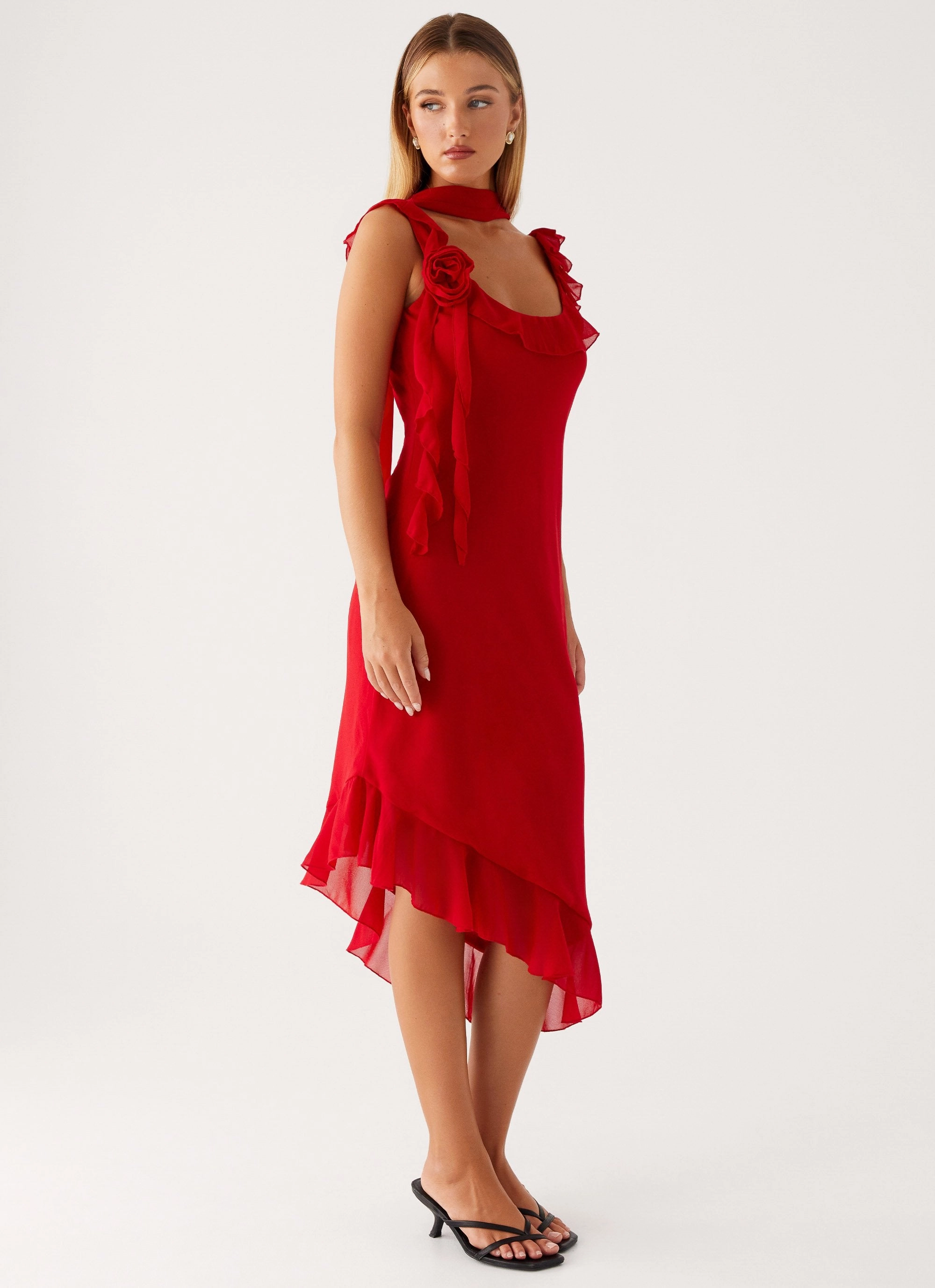 Fariday Midi Dress - Red Air Beauty Fall Piece