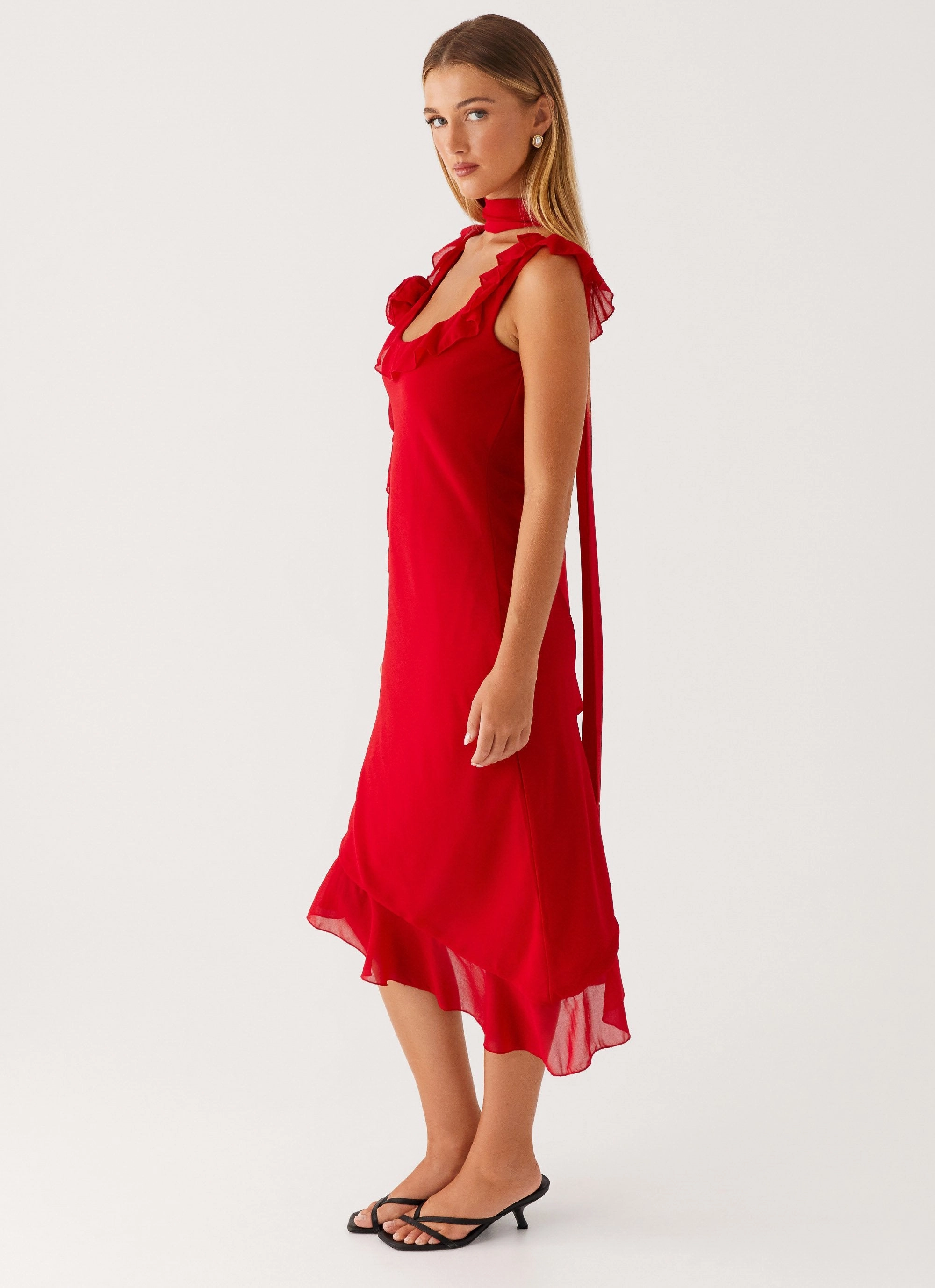 Fariday Midi Dress - Red Balanced Light