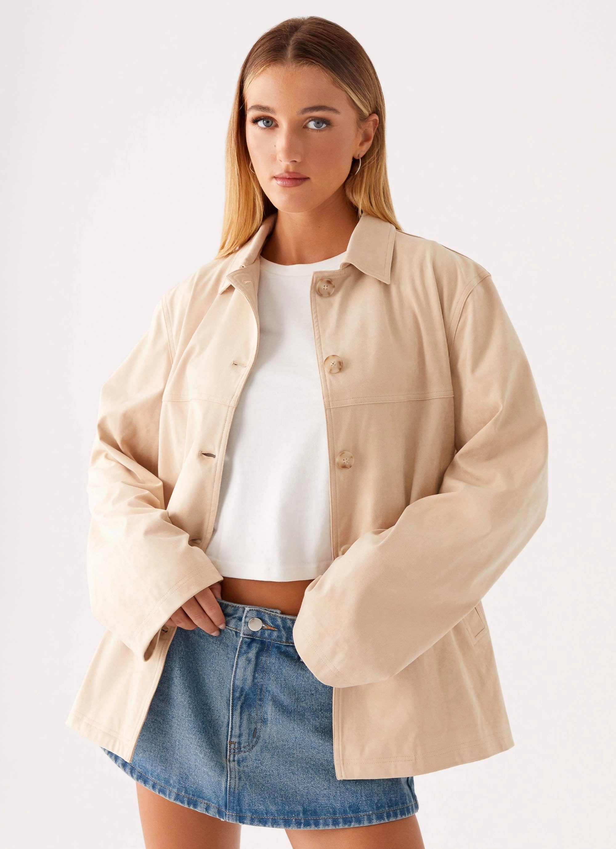 Fade Resistant Exterior Sleek Outer Farley Jacket - Tan
