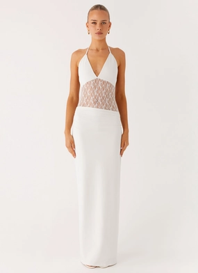 Bold Look Playful Twist Enchant Lace Maxi Dress - Ivory