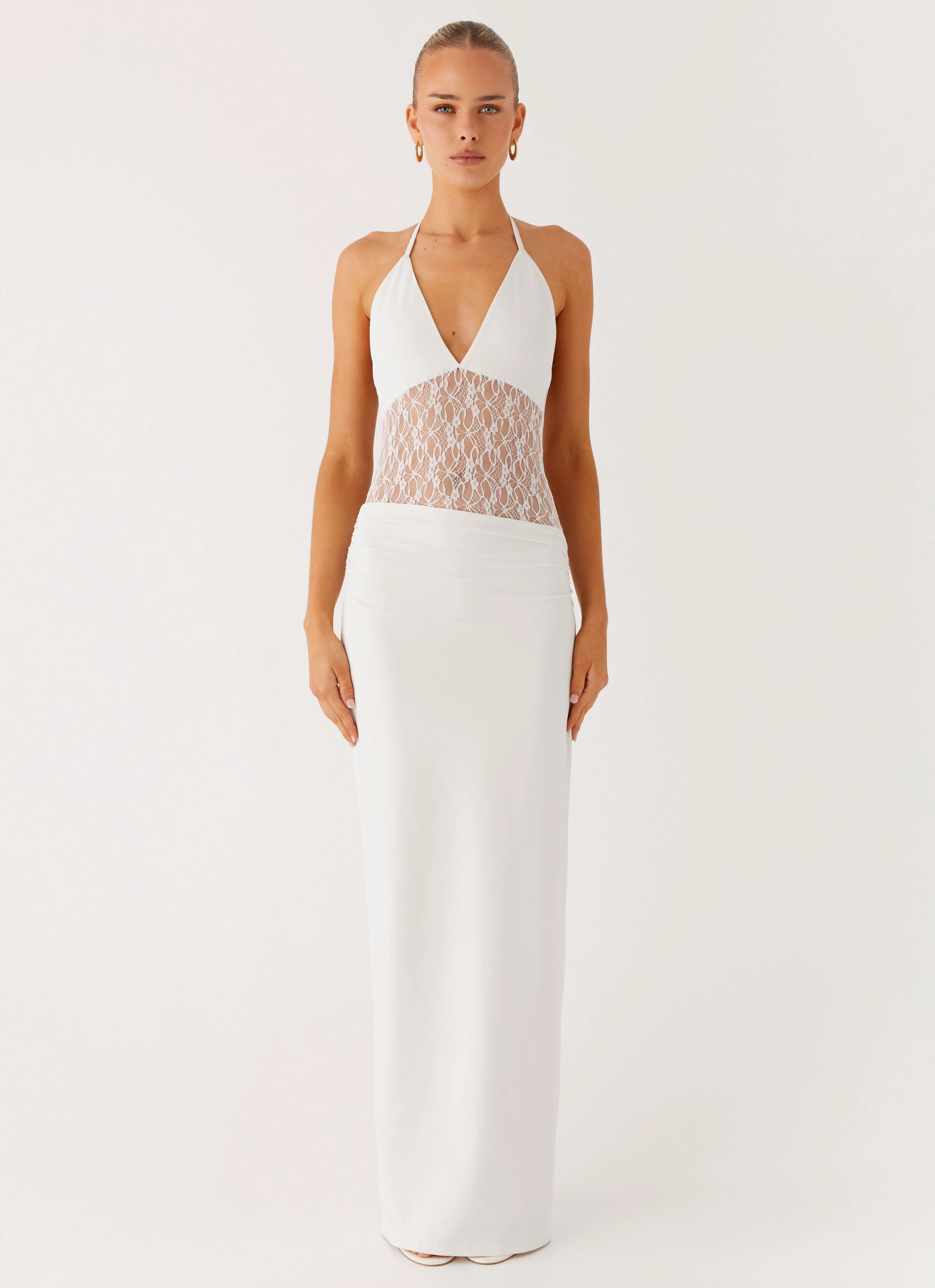 Bold Look Playful Twist Enchant Lace Maxi Dress - Ivory