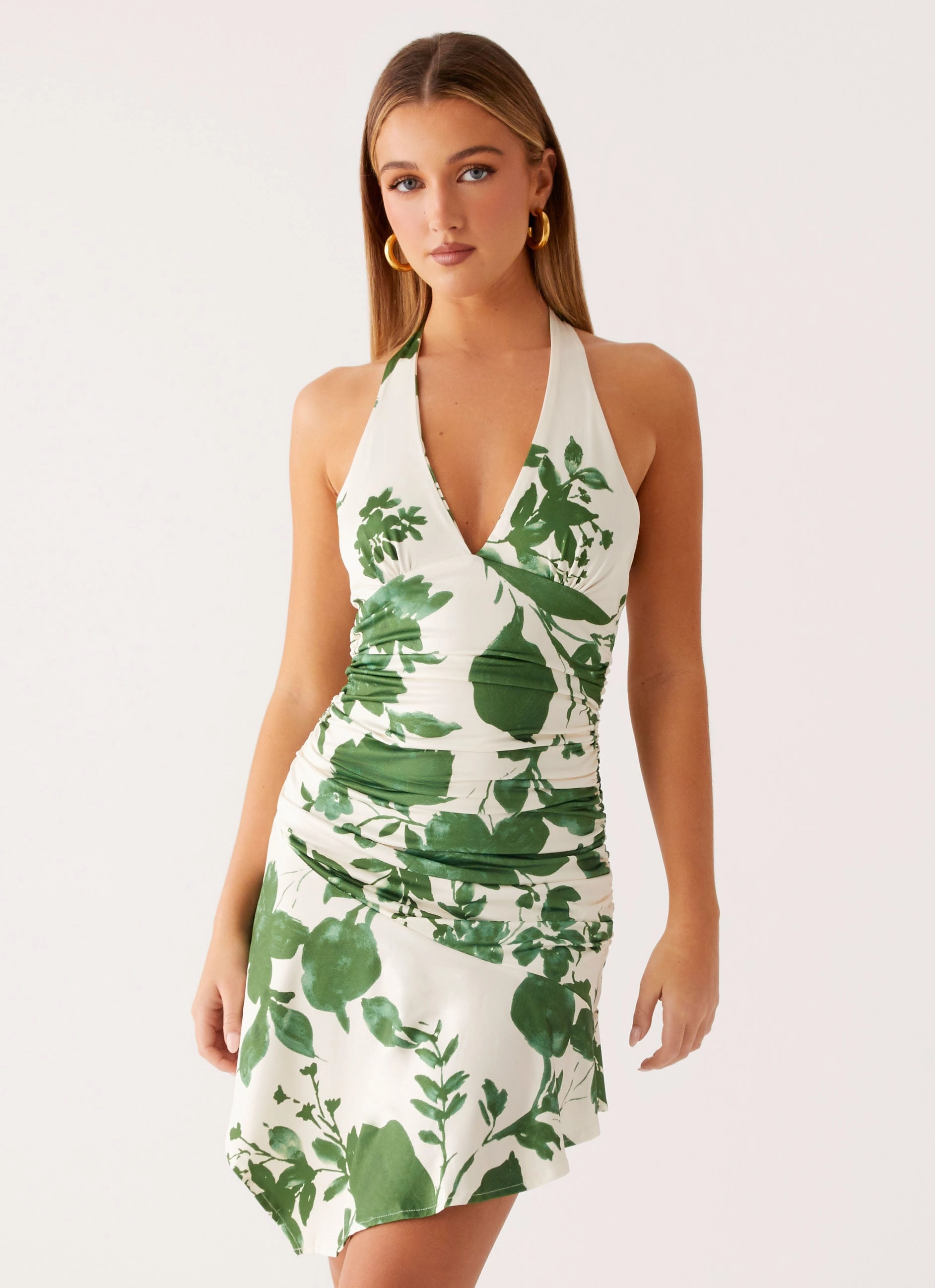 Natural Aesthetic Colt Mini Dress - Verdant Bloom