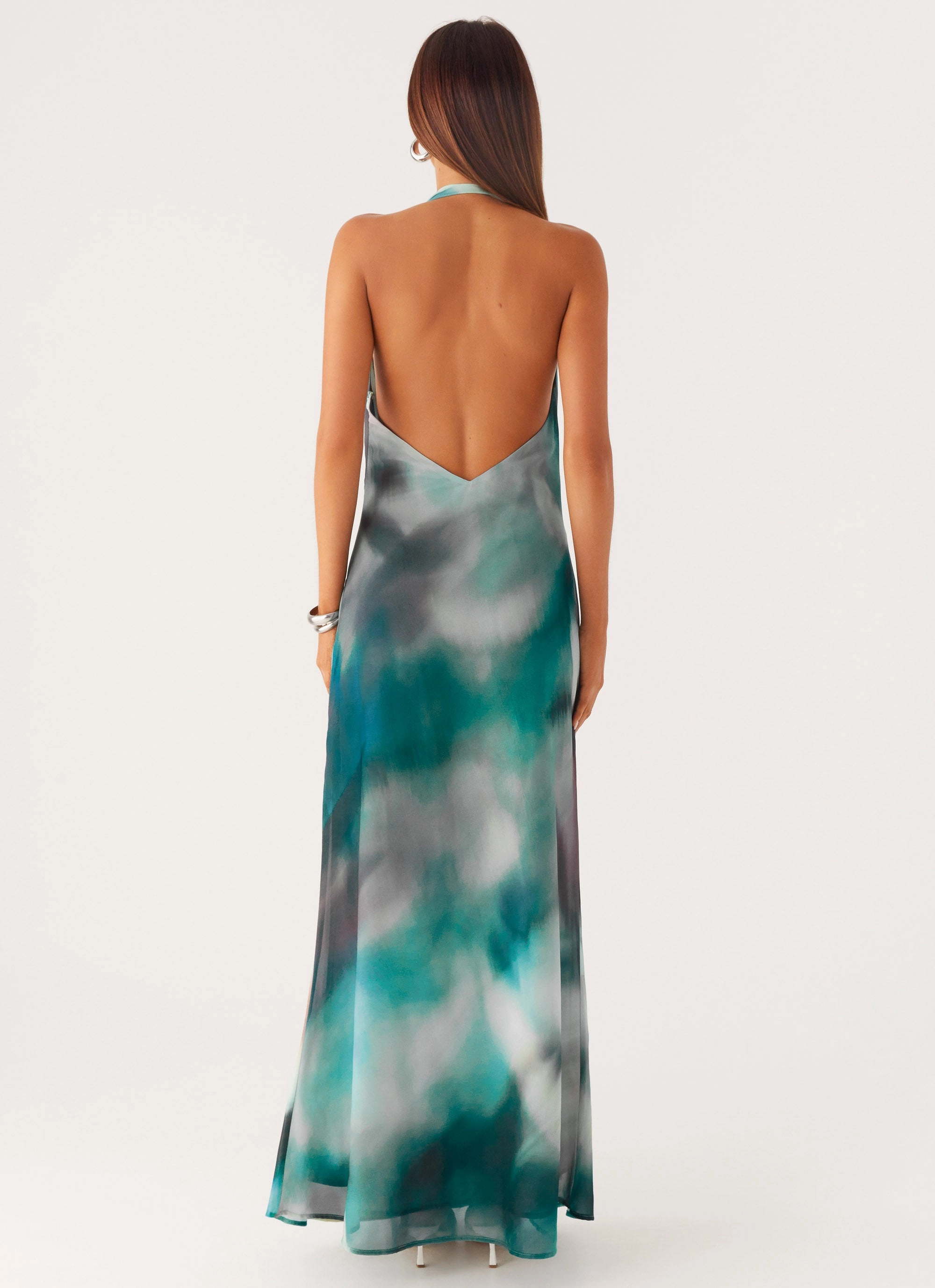 Lost At Sea Maxi Dress - Sea Splash All Gender Airy Silk