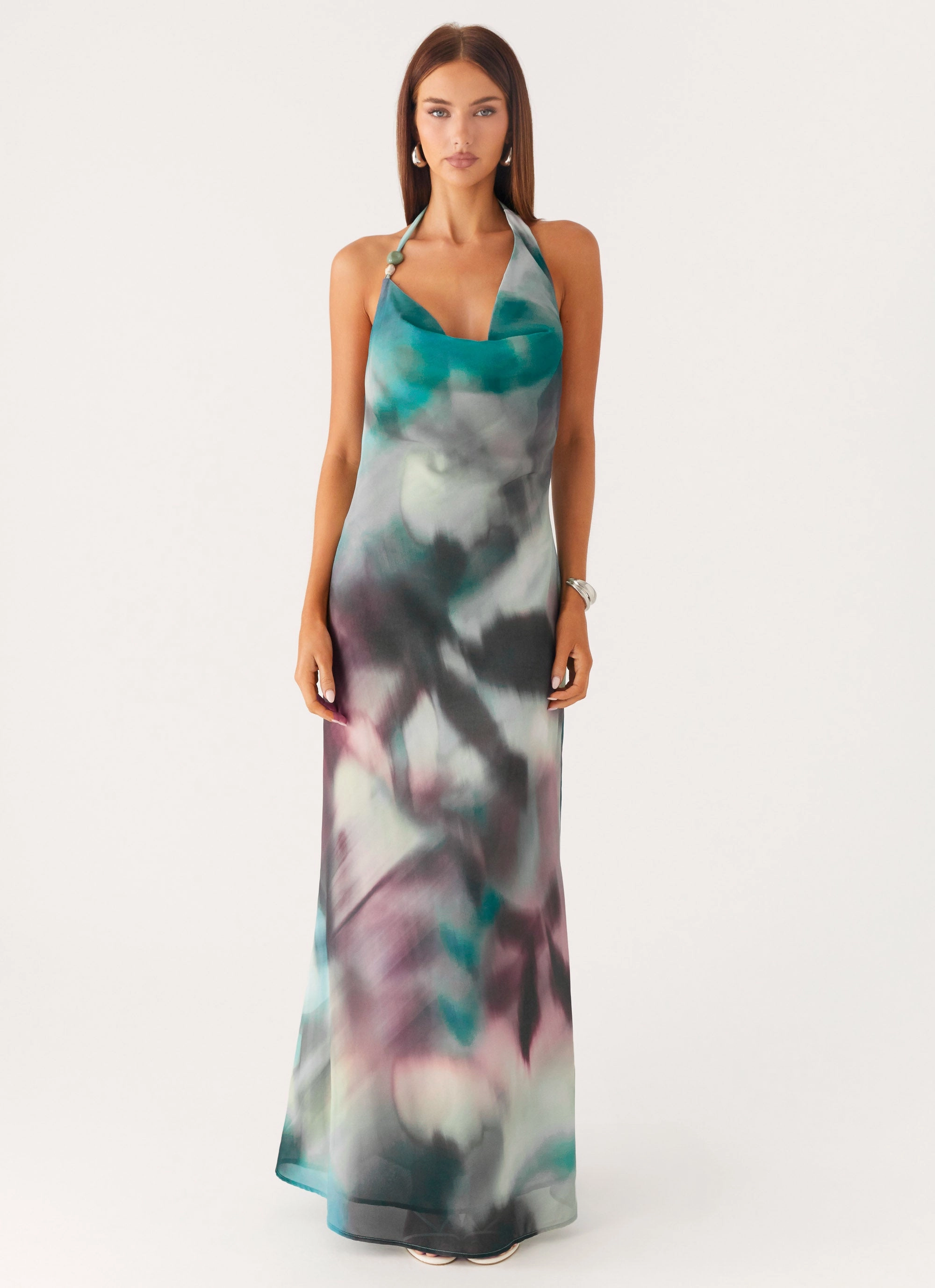 Romantic Mood Flattering Wearable Lost At Sea Maxi Dress - Sea Splash