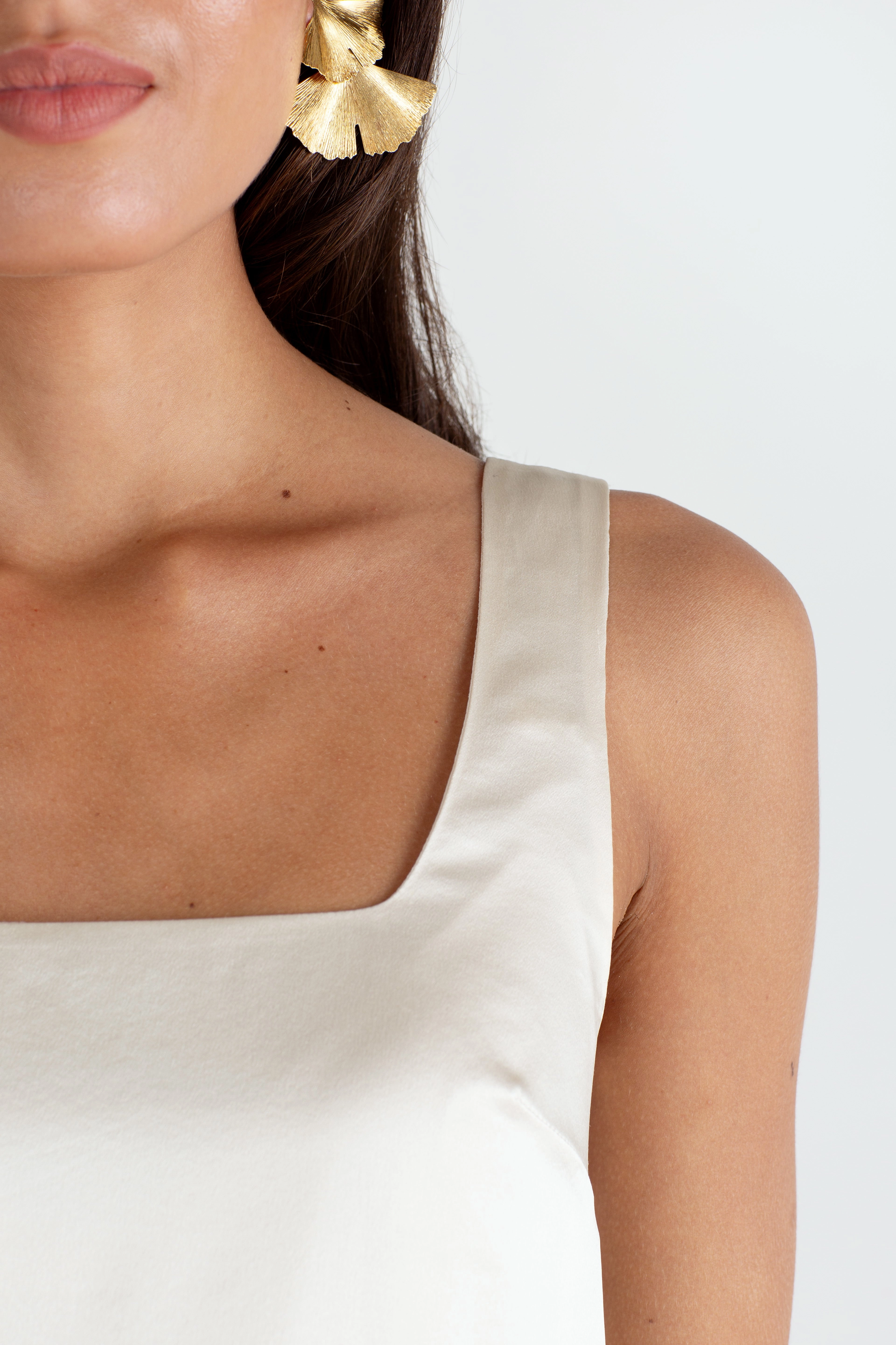 "The Billie" - Square Neck Silk Cami (Bra Friendly Champagne) Modern Soft