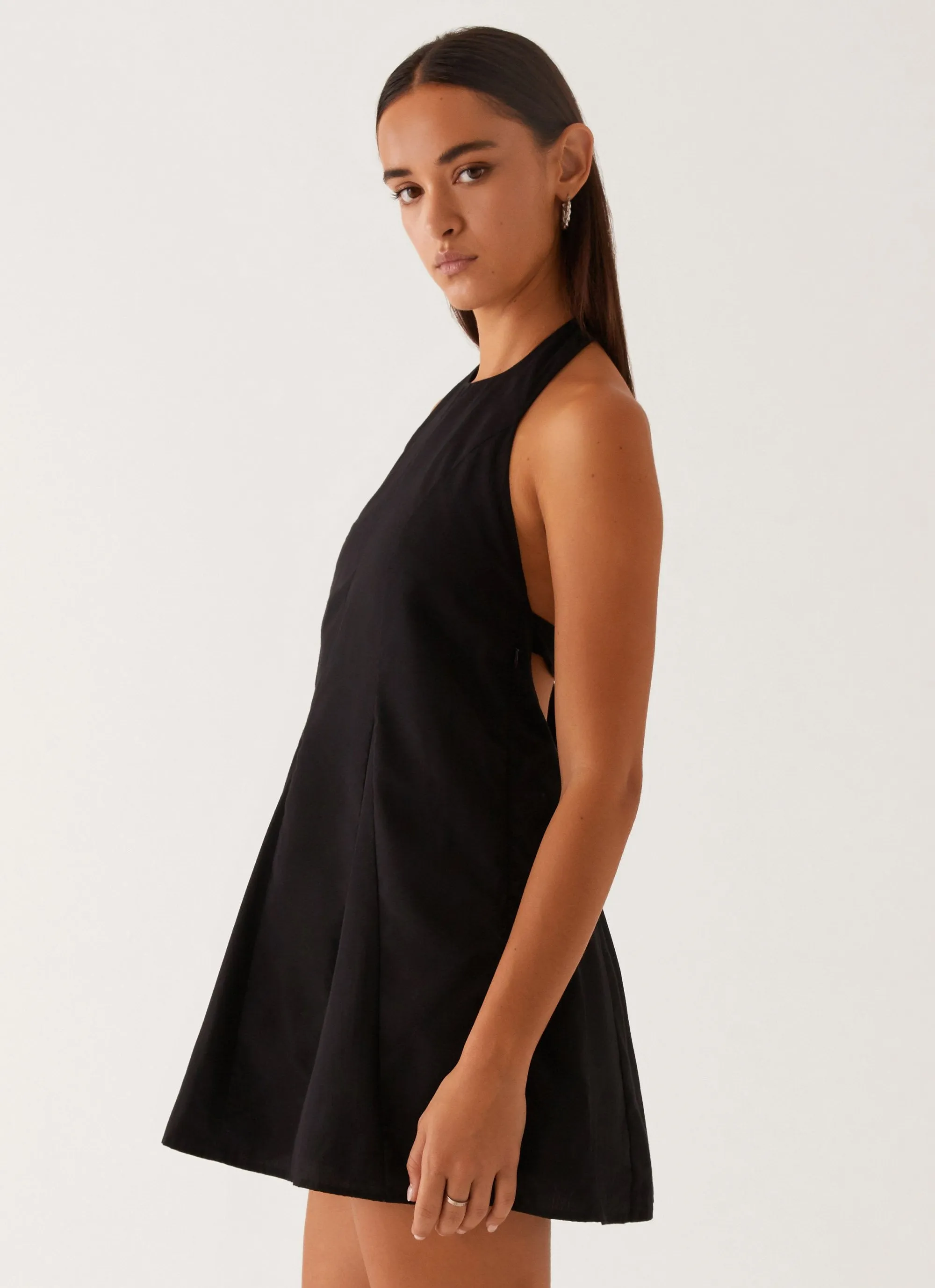Stylish Appeal Avalon Halterneck Mini Dress - Black