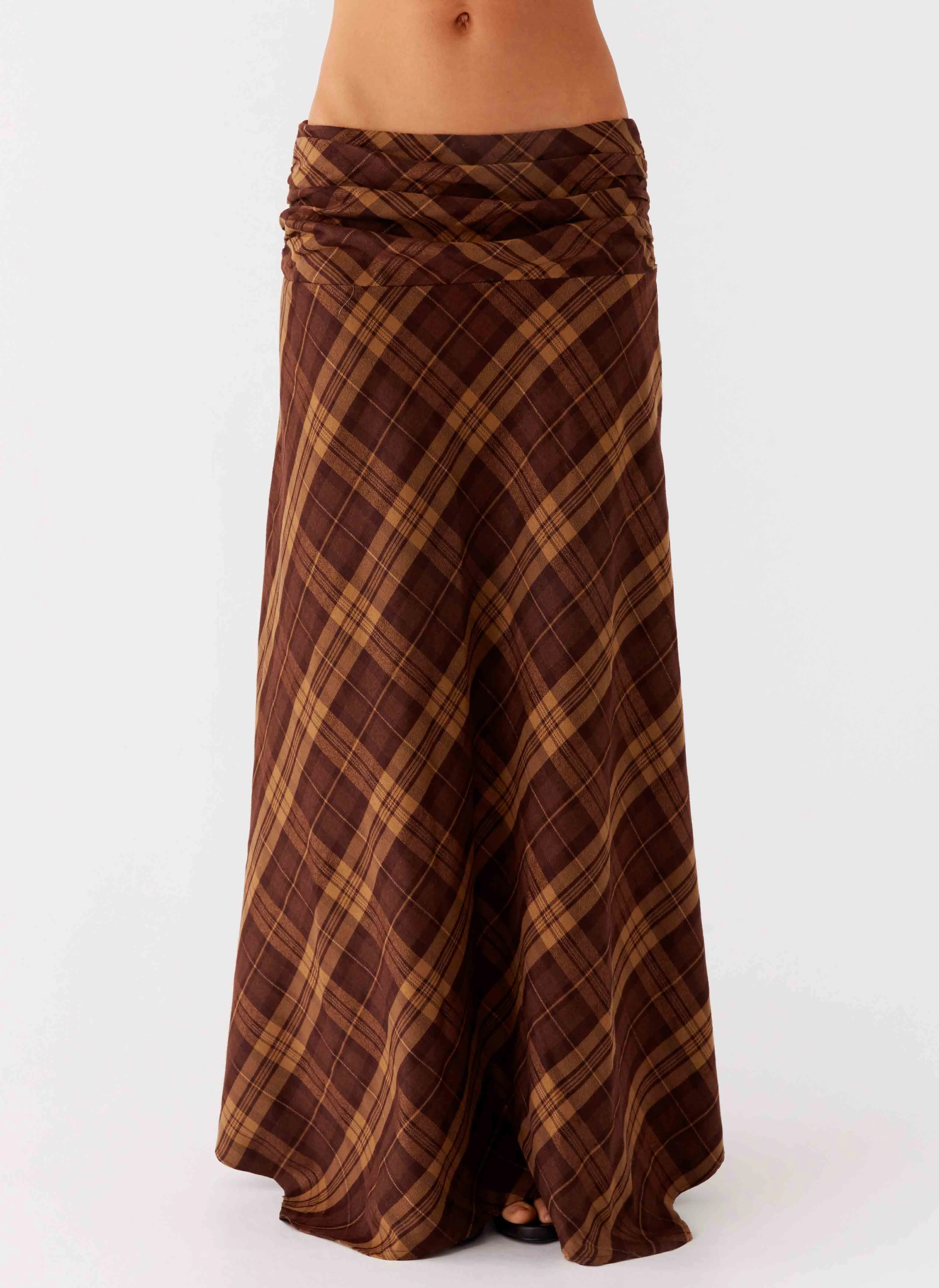 Karolina Maxi Skirt - Plaid Comfortable Design