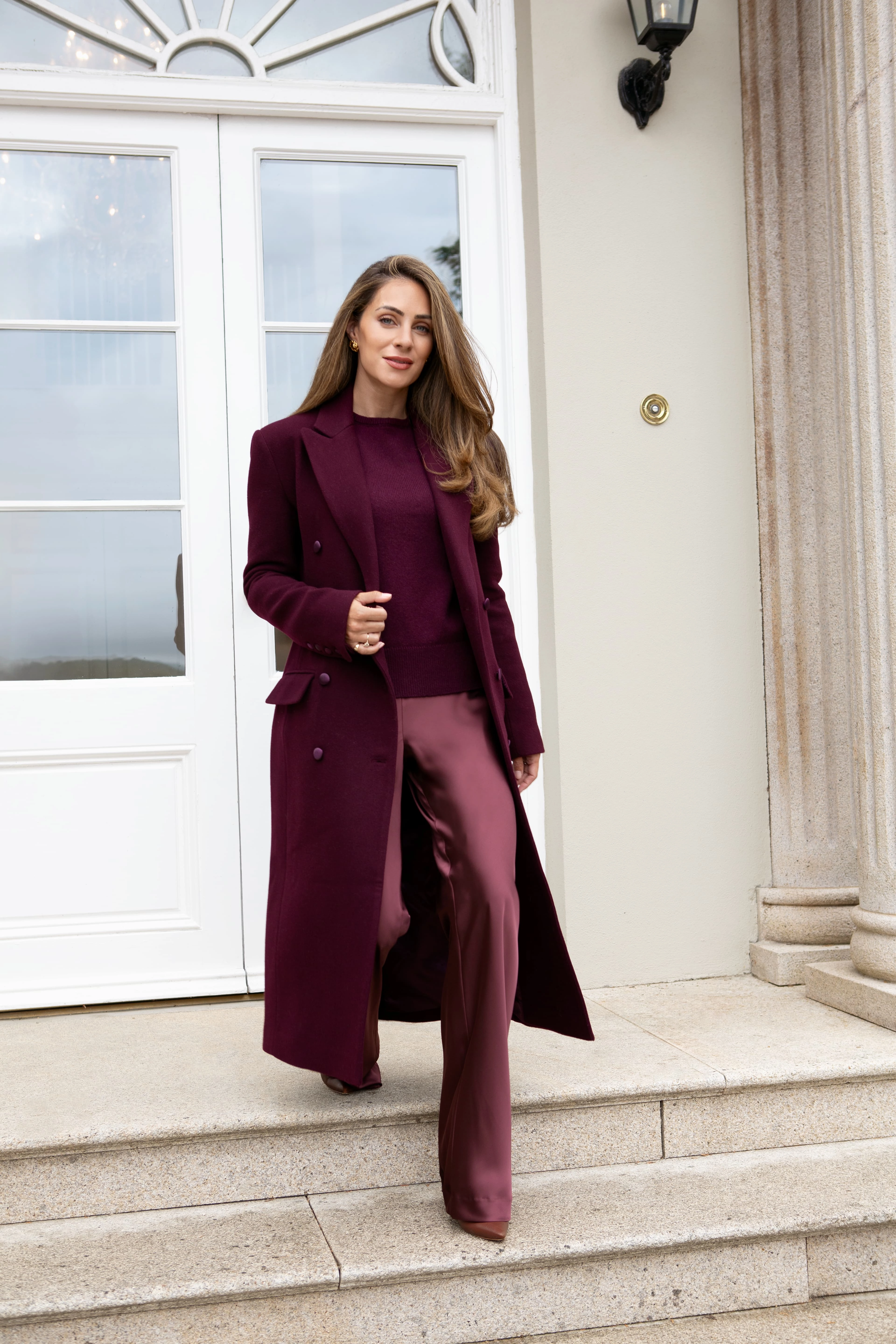 Grace Walk "The Sandra" - Satin Trousers Regular (Plum)