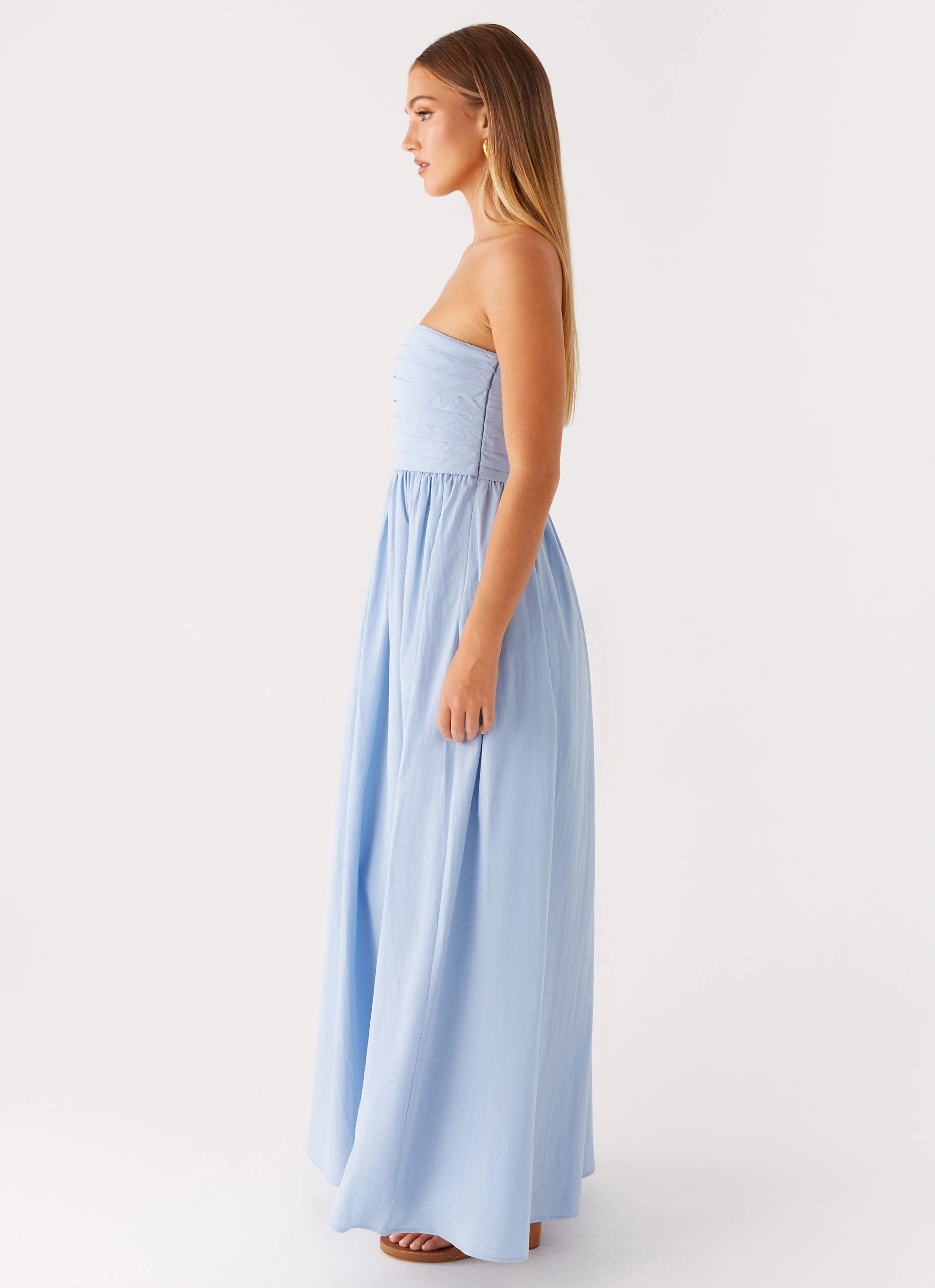 Grace Color Minimalist-Style Tamia Maxi Dress - Blue