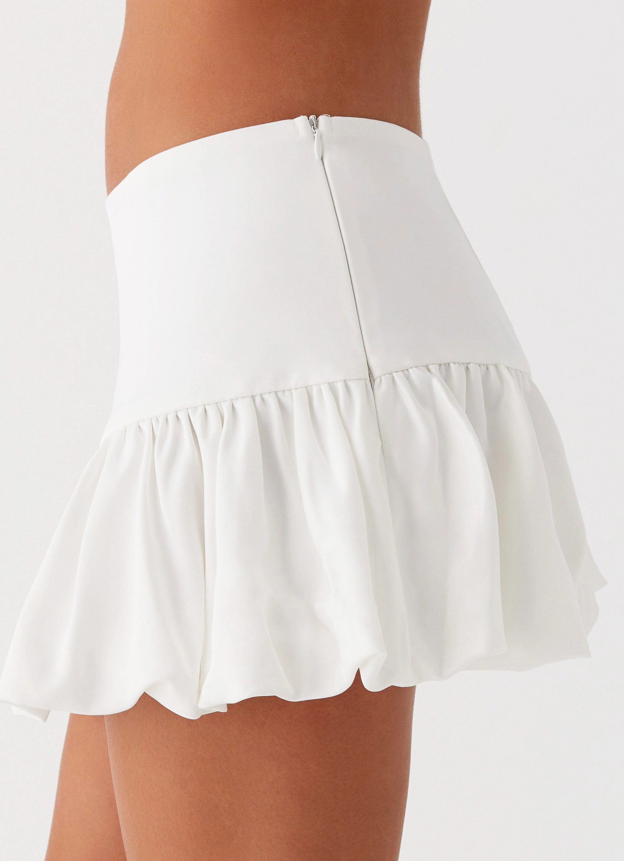 Work Flex Sweet Thing Bubble Hem Mini Skirt - White