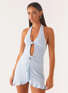 Colette Mini Dress - Pastel Blue Light Drape
