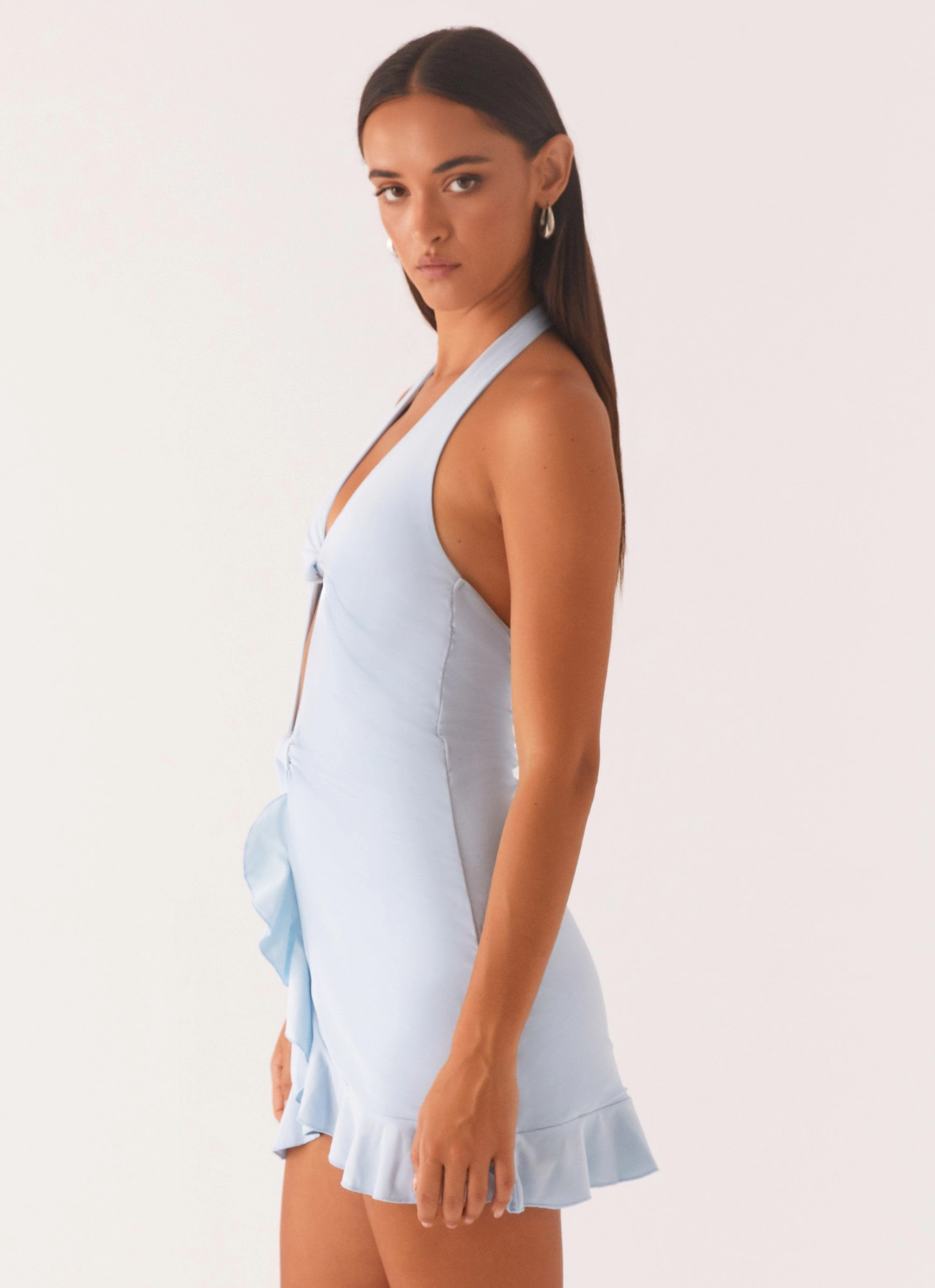 Colette Mini Dress - Pastel Blue Classic A-line design Chic and Stylish
