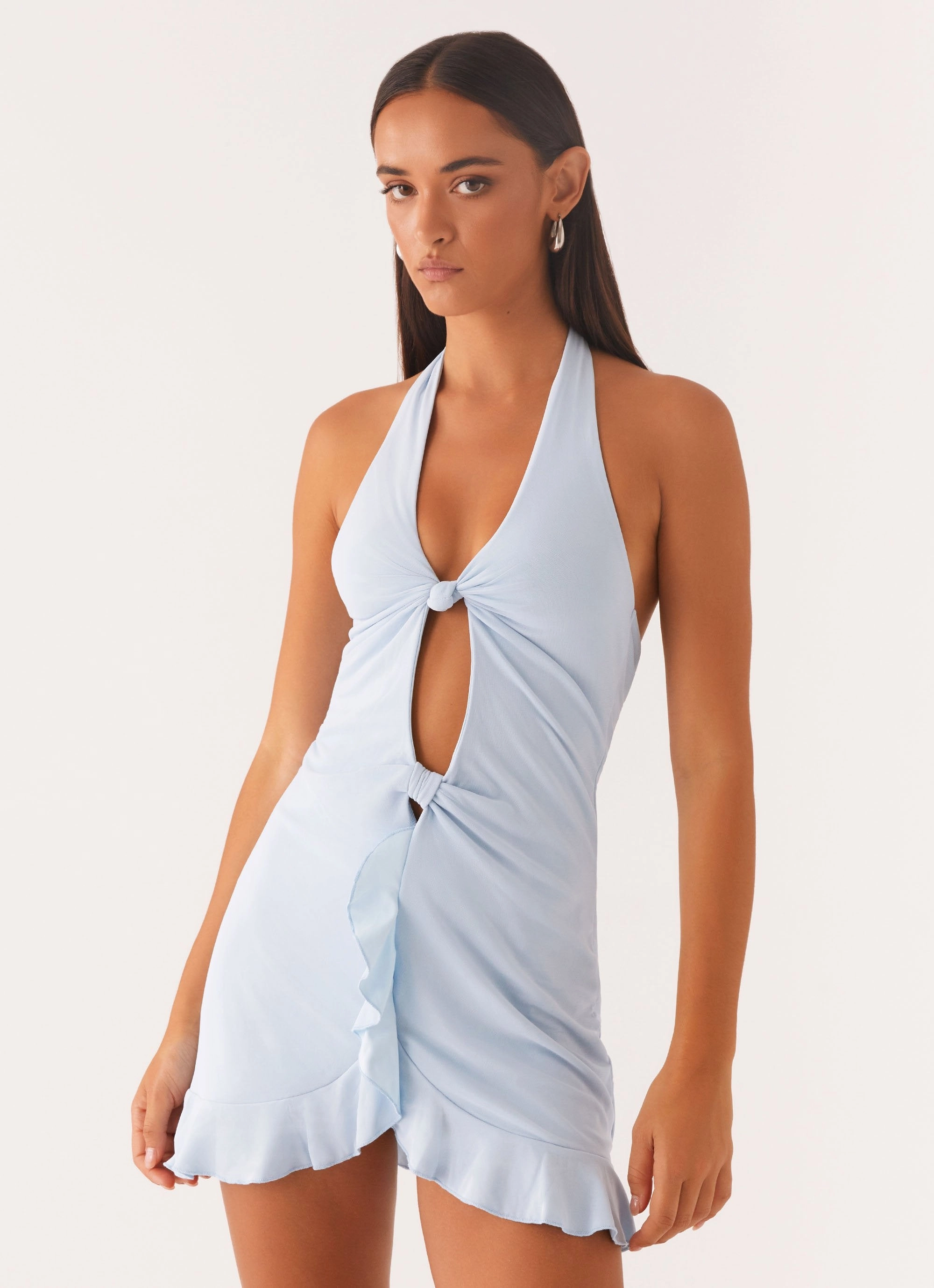 Colette Mini Dress - Pastel Blue Light Drape