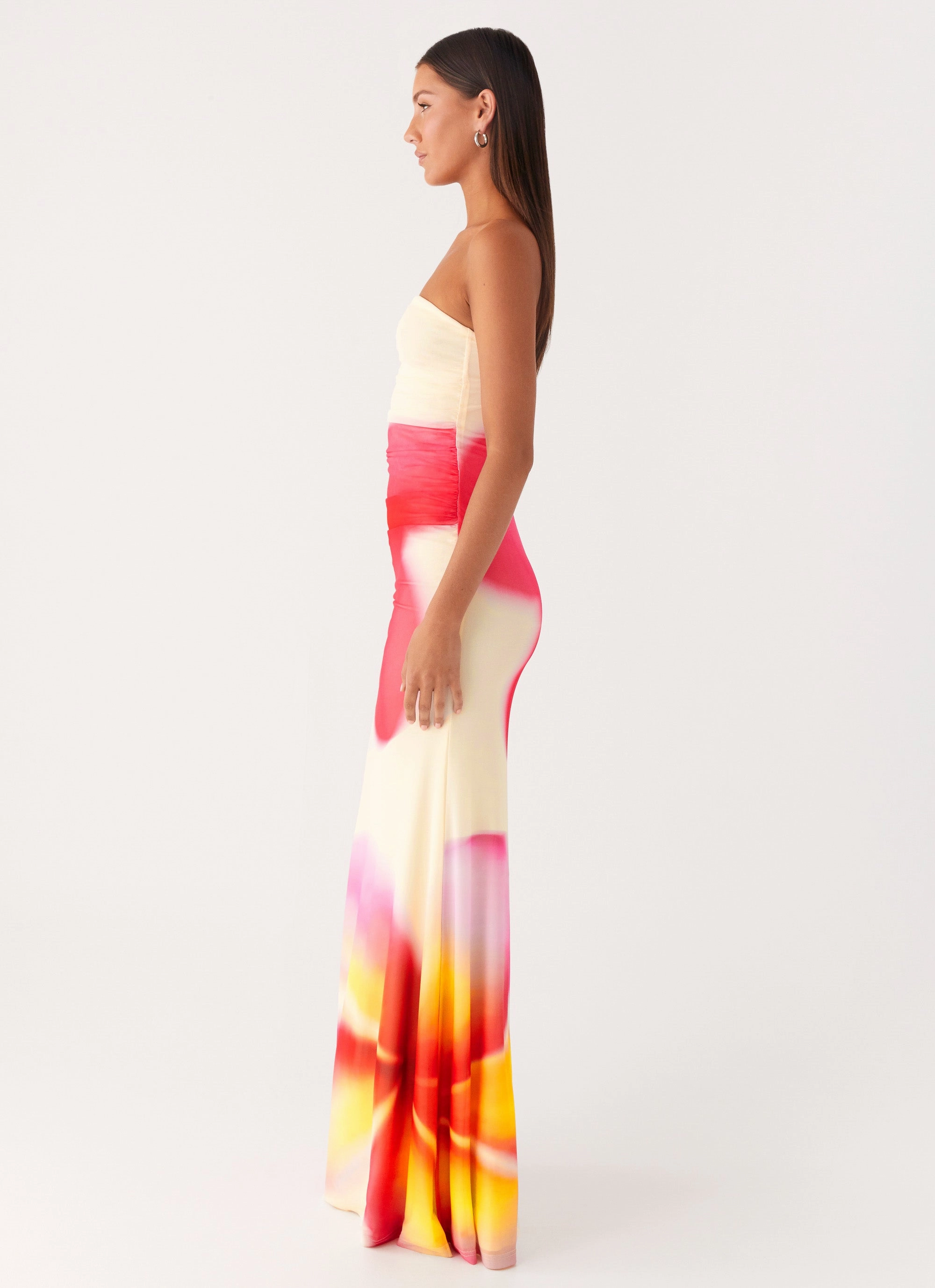 Iroha Strapless Maxi Dress - Frangipani Yellow Sophisticated Waistband Fit Fresh Color
