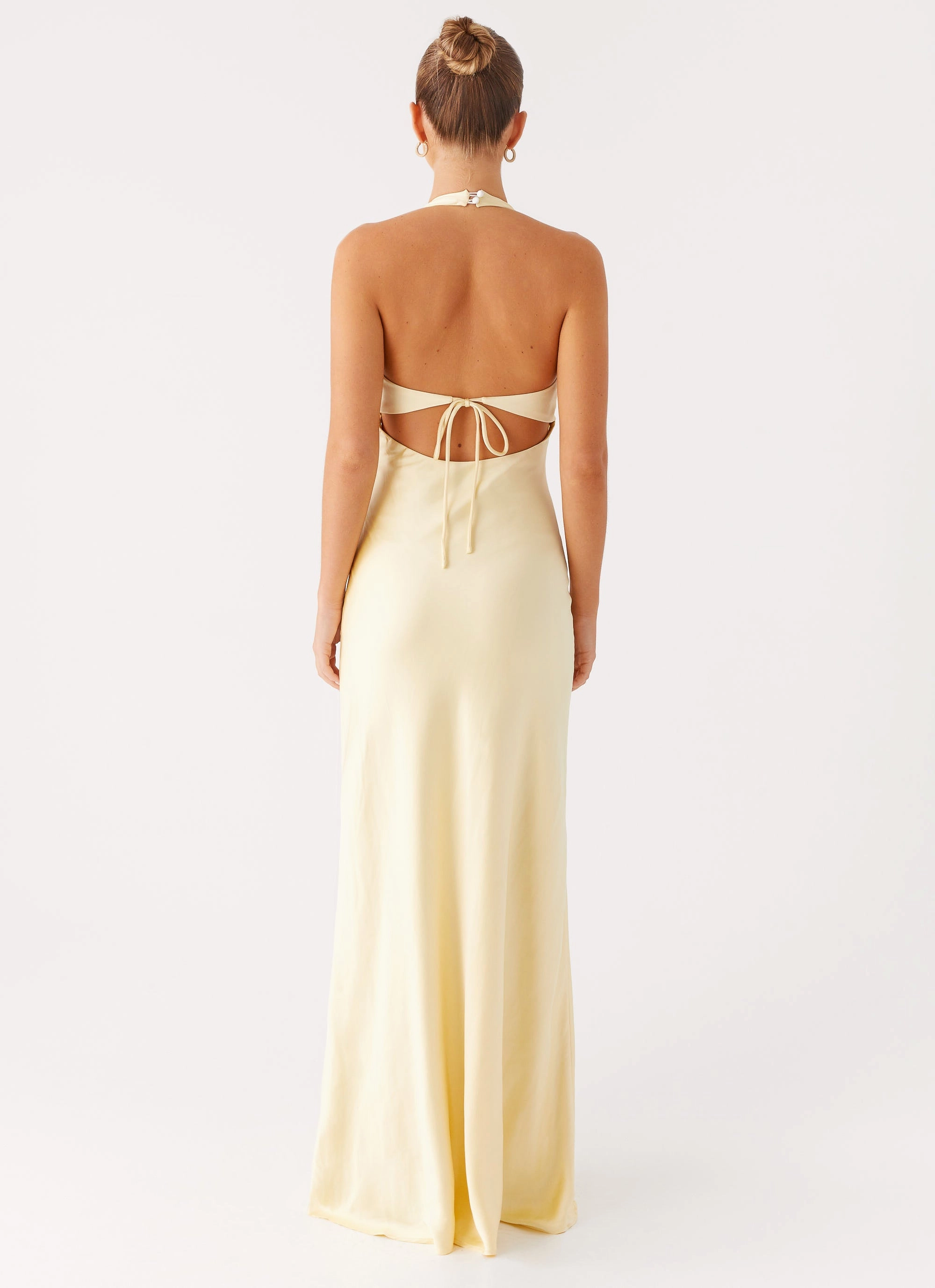 Ambre Mesh Panel Maxi Dress - Yellow Fashion Option