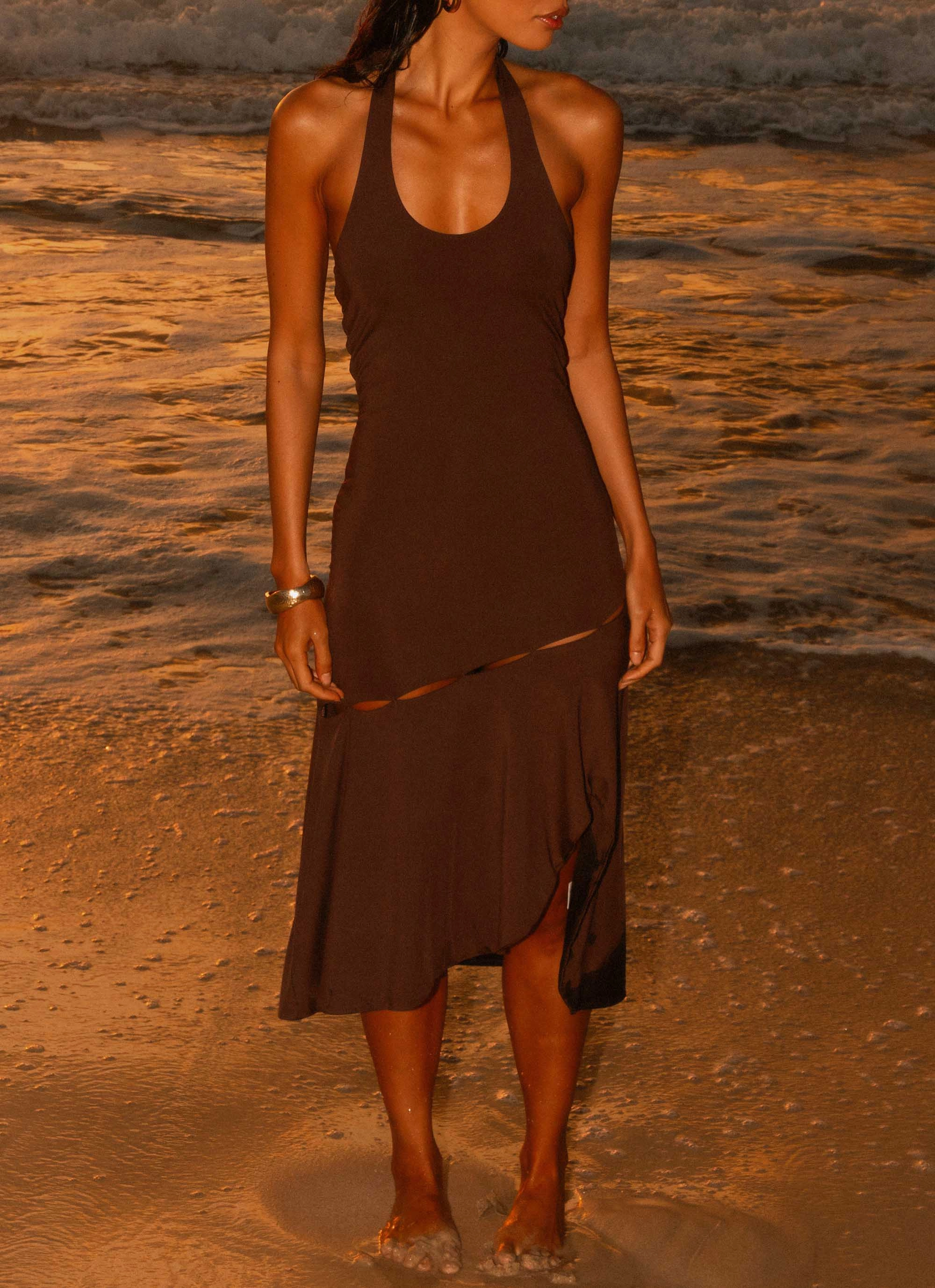 Fast Times Midi Dress - Chocolate Refined Vibe Easy Tones