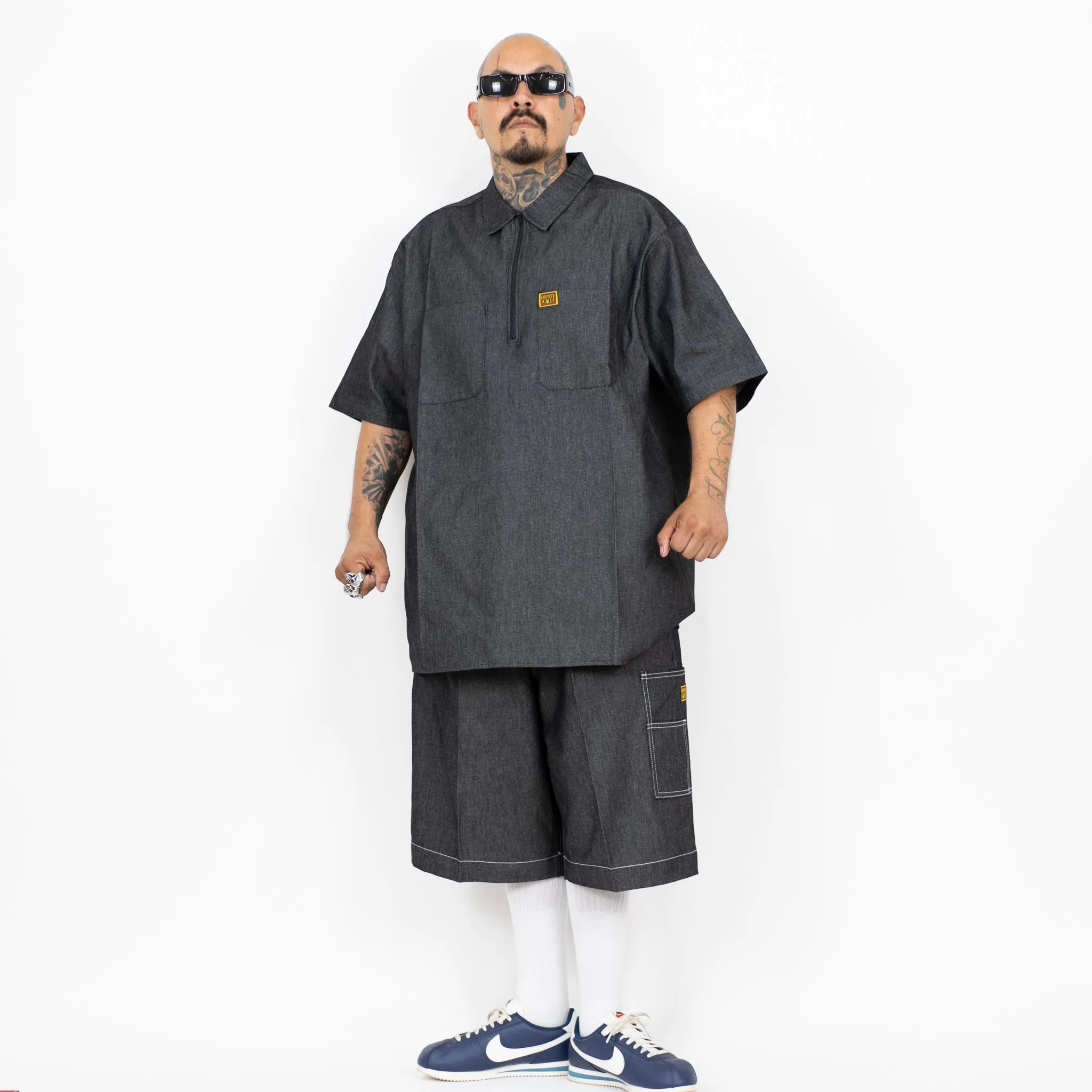 FB County Hard Denim Utility Shorts