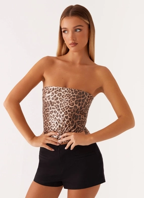 Feeling Fierce Sequin Tube Top - Leopard Sequin Breathable Tank