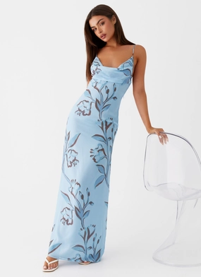 Urban Ready Lounge Ready Felicia Daisy Maxi Dress - Blue Floral
