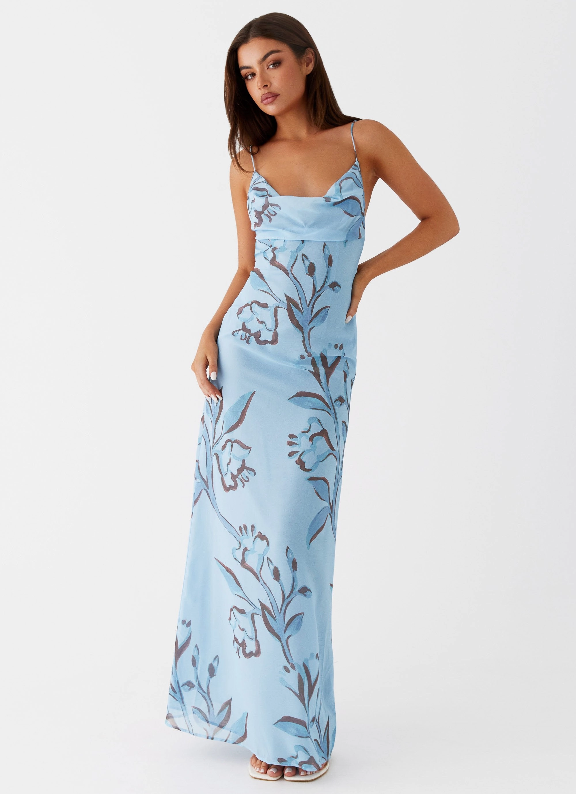Lounge Feel Felicia Daisy Maxi Dress - Blue Floral