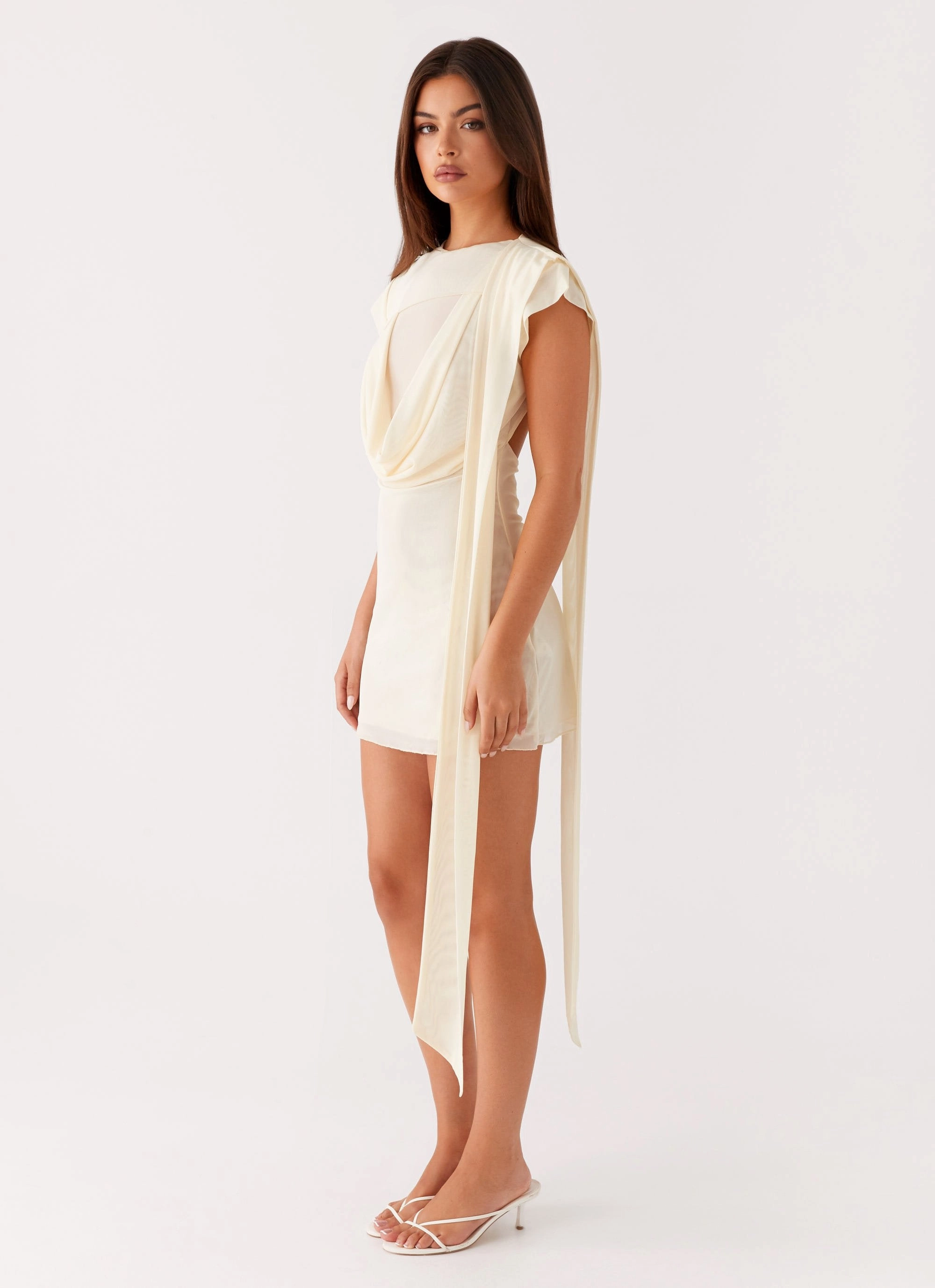 Felipe Mini Dress - Yellow Mesh-Sleeve