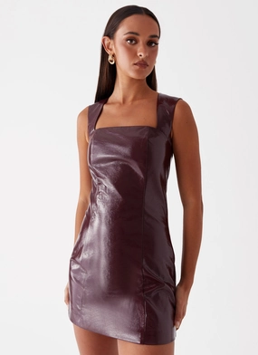 Floor-Length Samantha Mini Dress - Deep Red