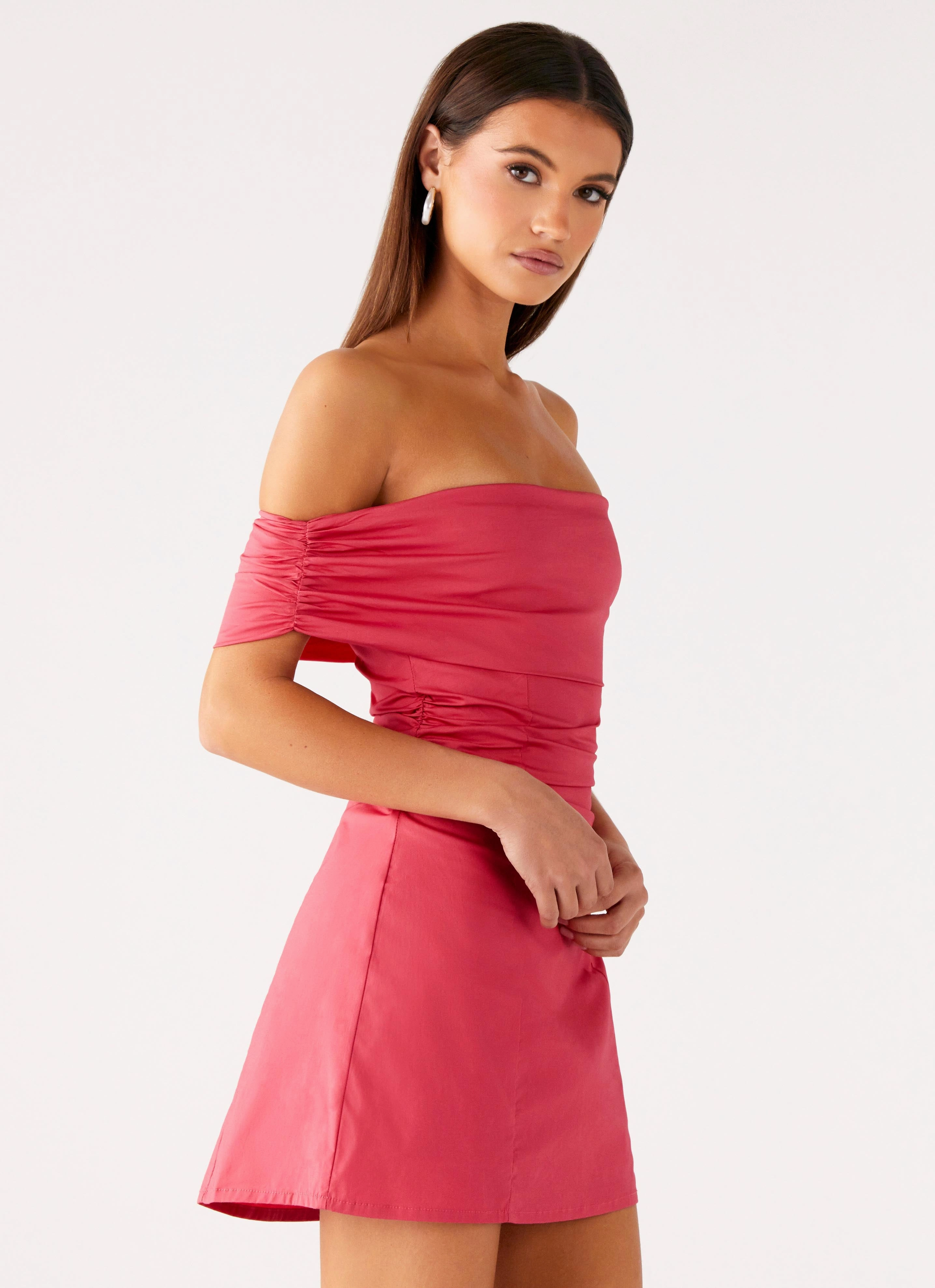 Soft and Chic Art Soul Kierra Mini Dress - Coral