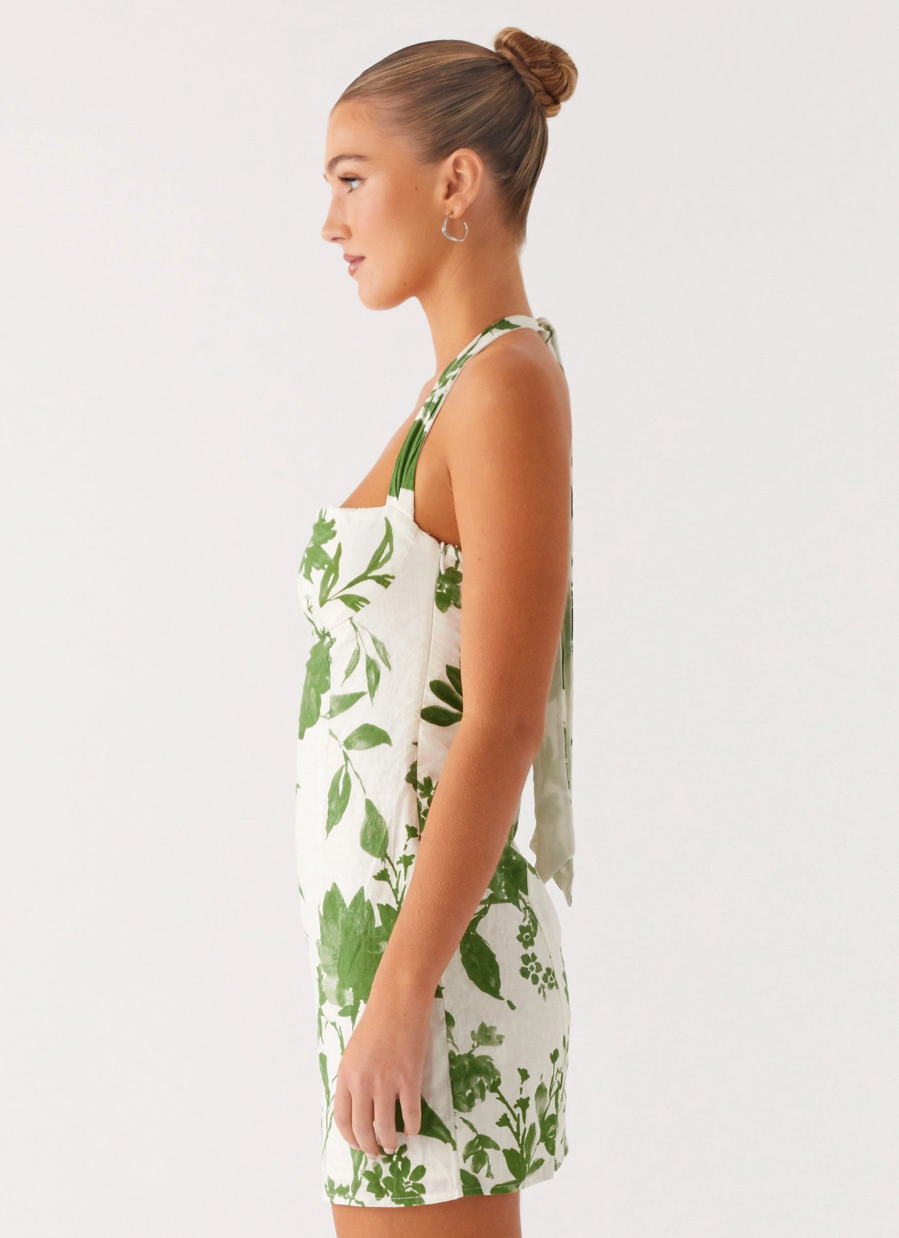 Elegant Comfort Melora Mini Dress - Verdant Bloom