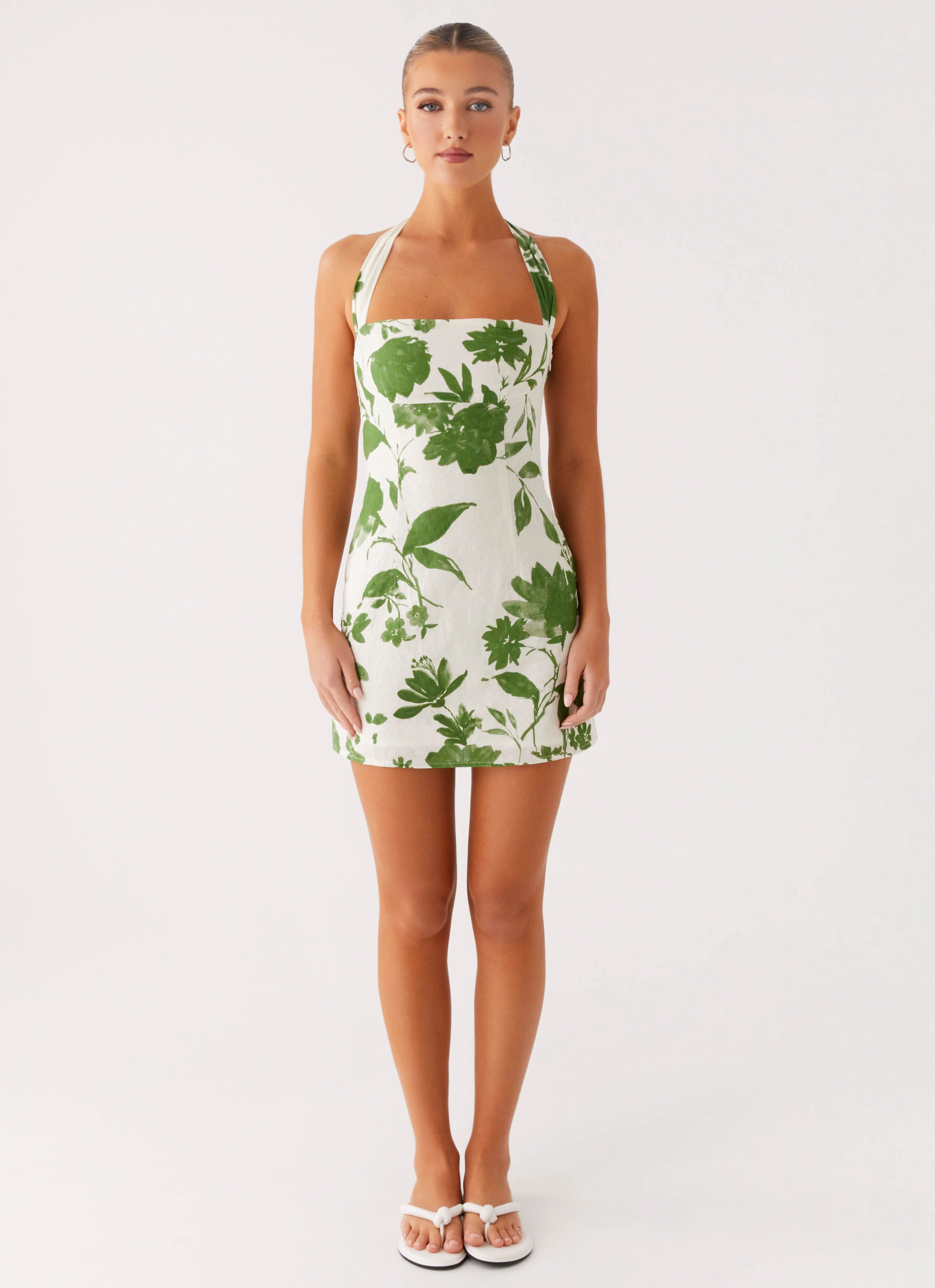 Melora Mini Dress - Verdant Bloom Structured Fit