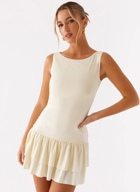 Refined Mood Rhiannon Frill Mini Dress - Yellow