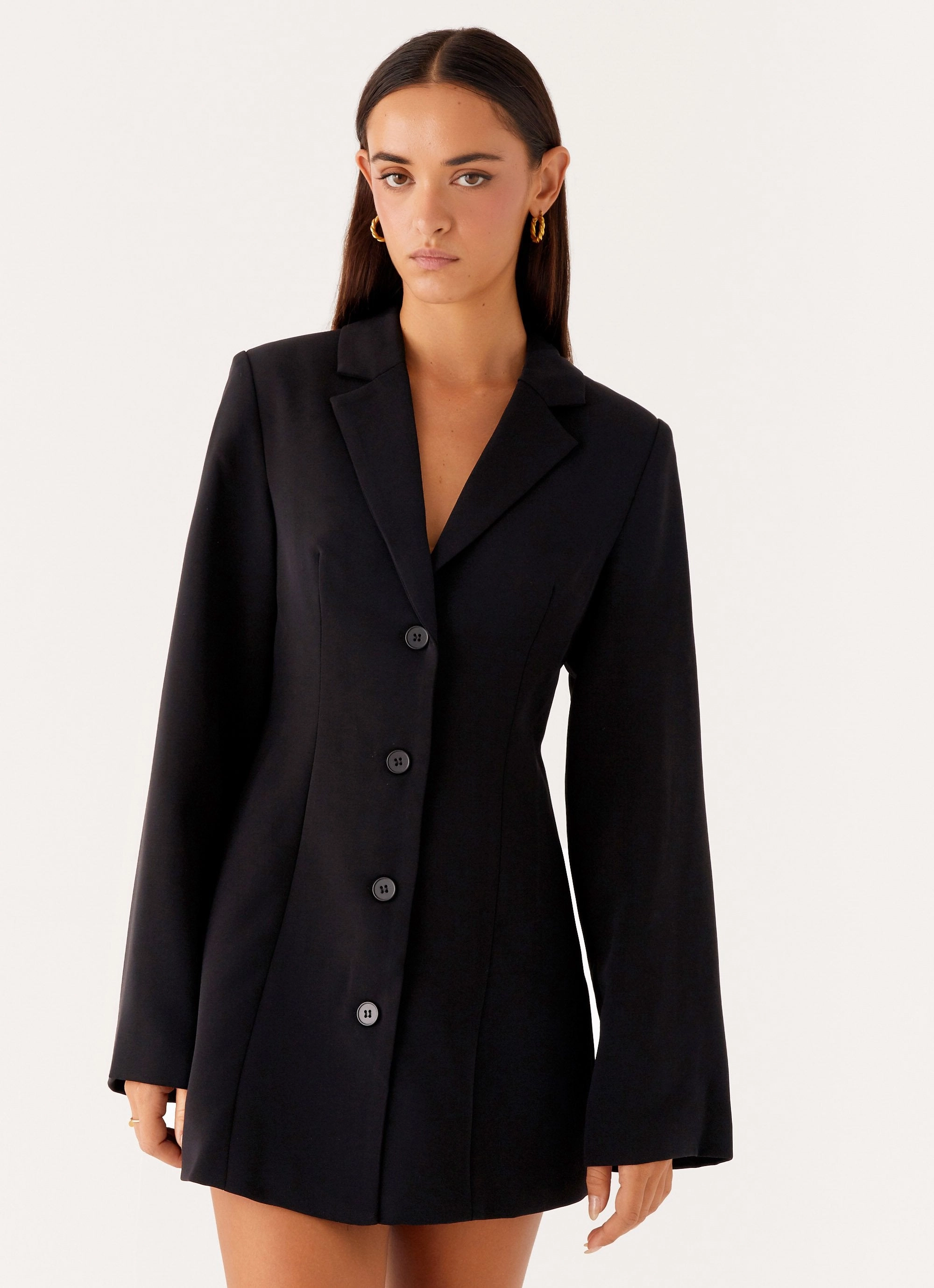 Albi Fitted Blazer Mini Dress - Black Versatile Style Wear