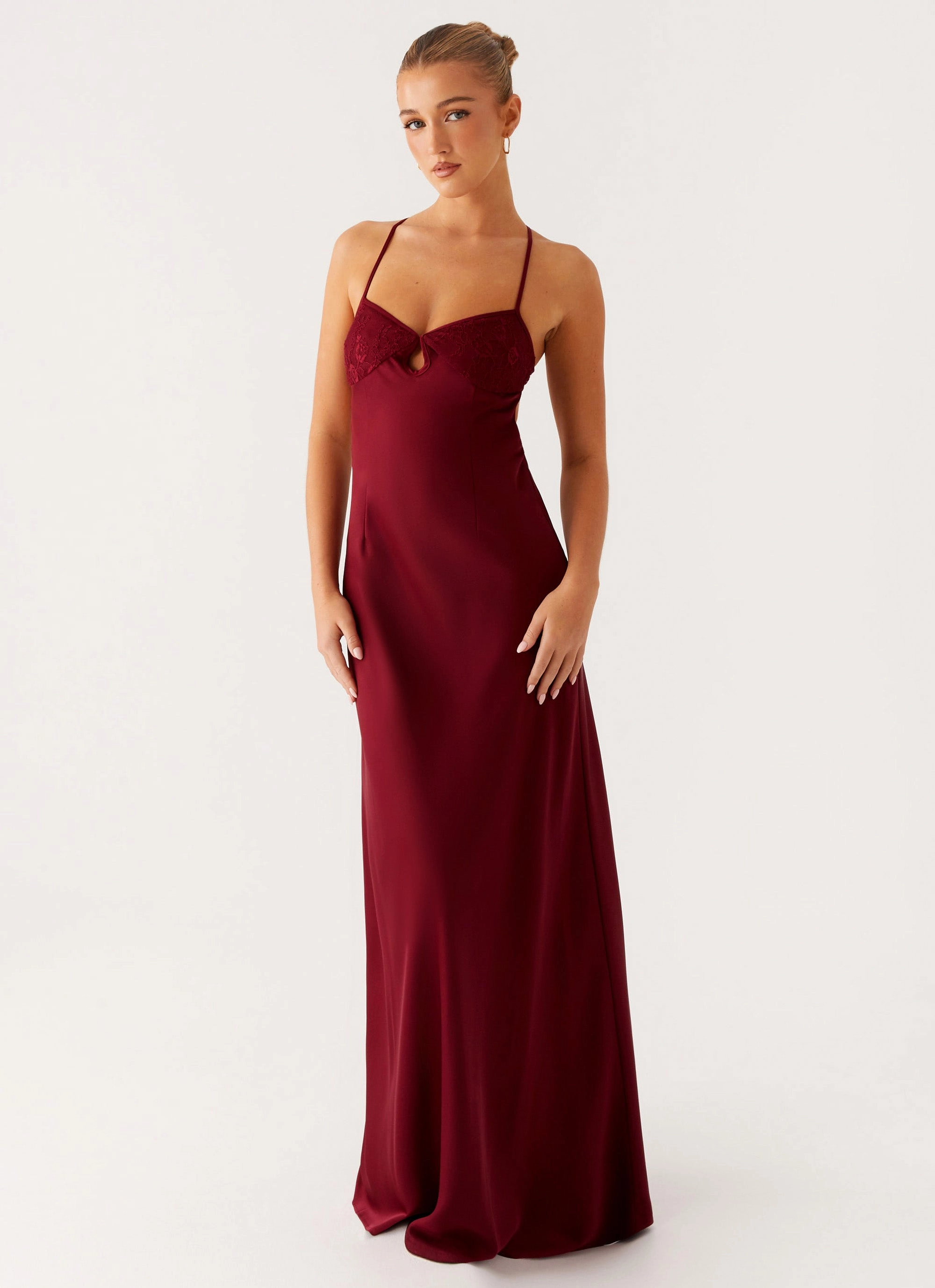 AdjustableStraps Back-Pocket Joanie Maxi Dress - Maroon