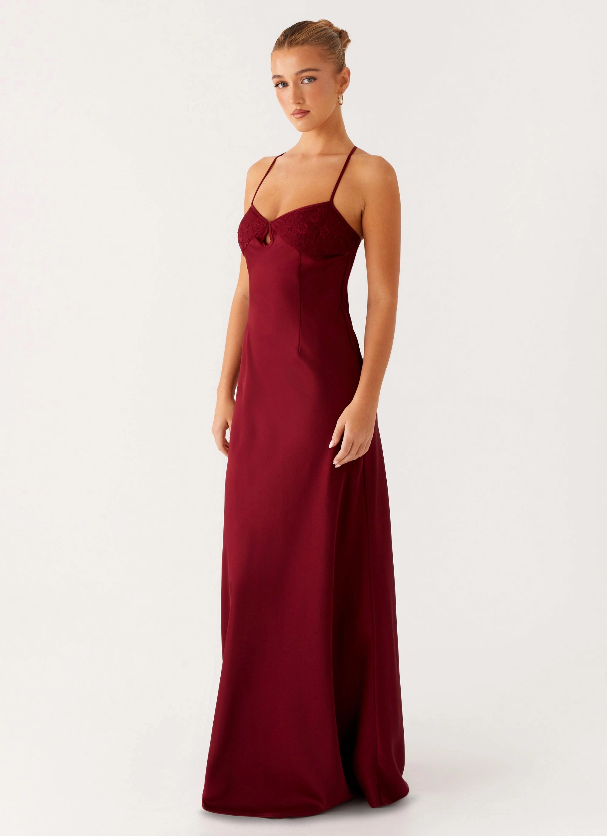 Joanie Maxi Dress - Maroon All Season Style Button-front