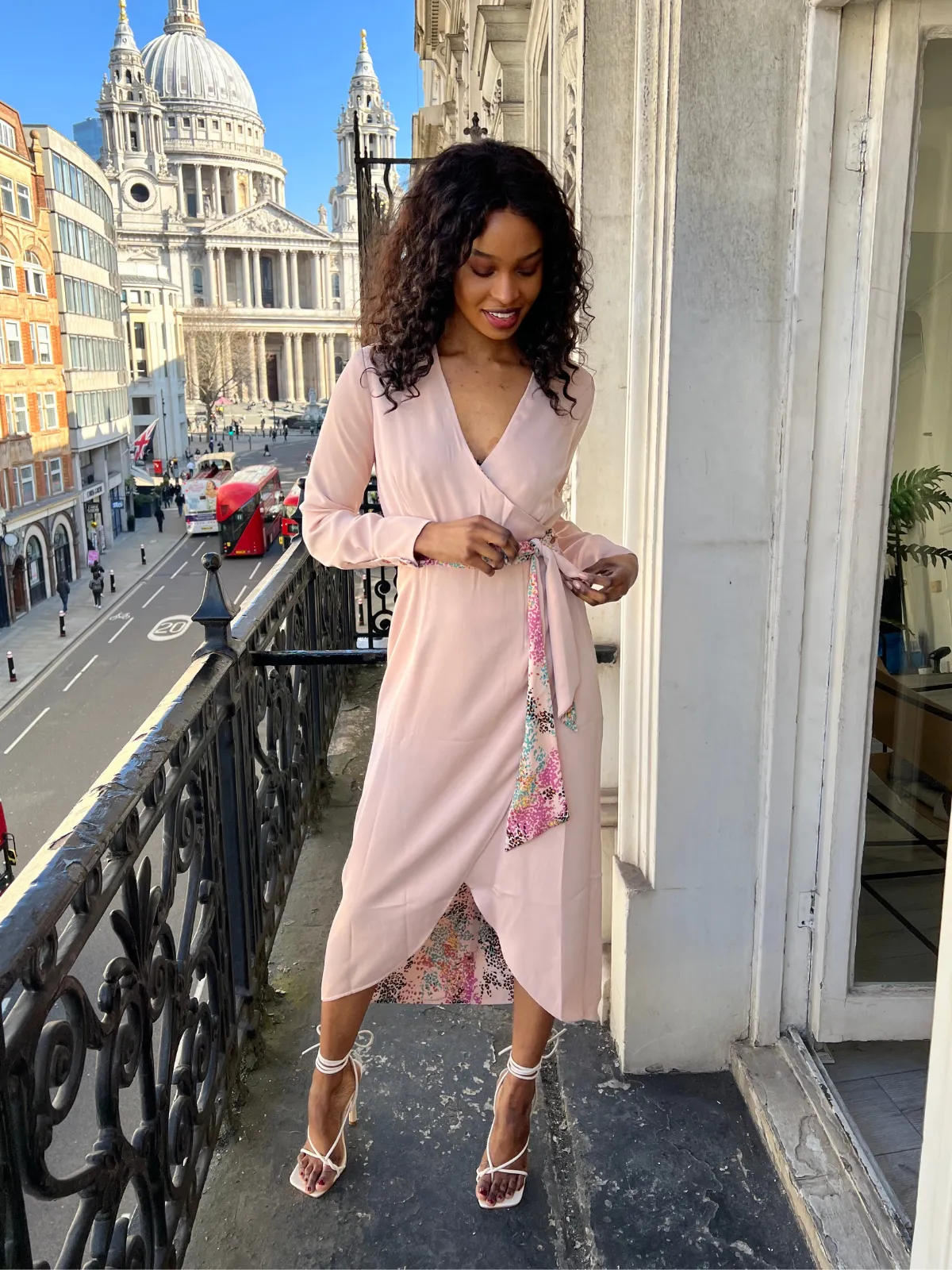 Petite-Size Low Key Fergie Reversible 2 in 1 Wrap Midi Dress / Animal Print