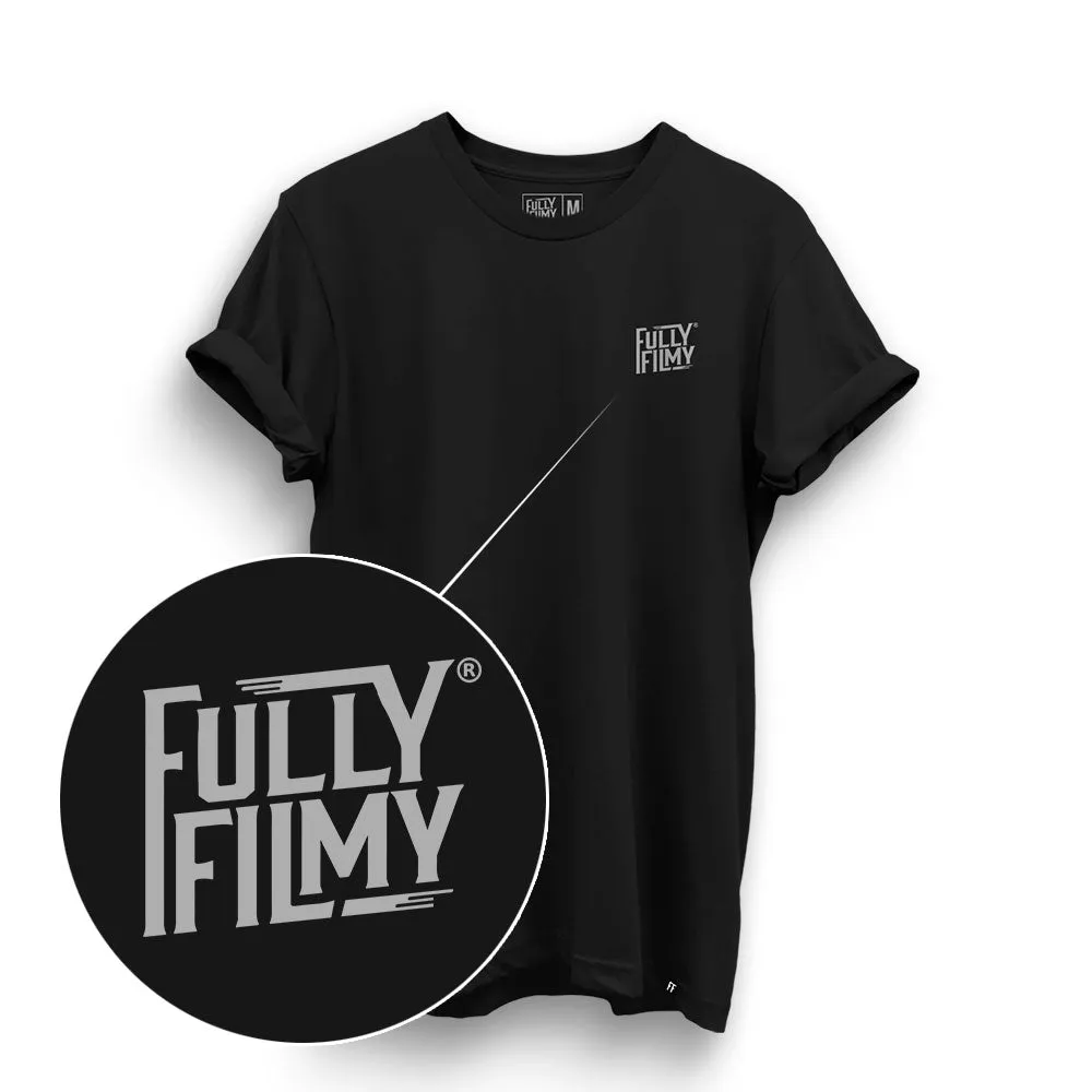 FF Grey Logo Black T-Shirt (Left Pocket)