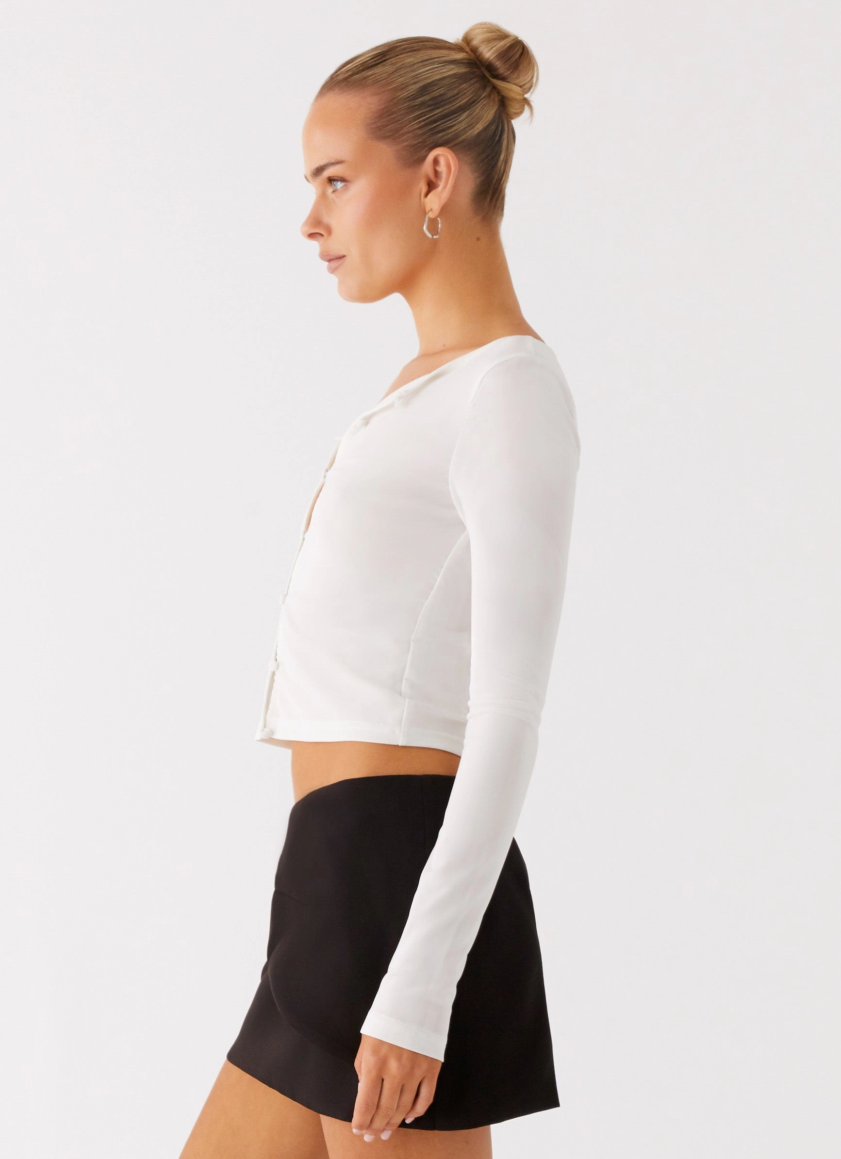 Fifth Ave Mesh Long Sleeve Top - Off White Bohemian style
