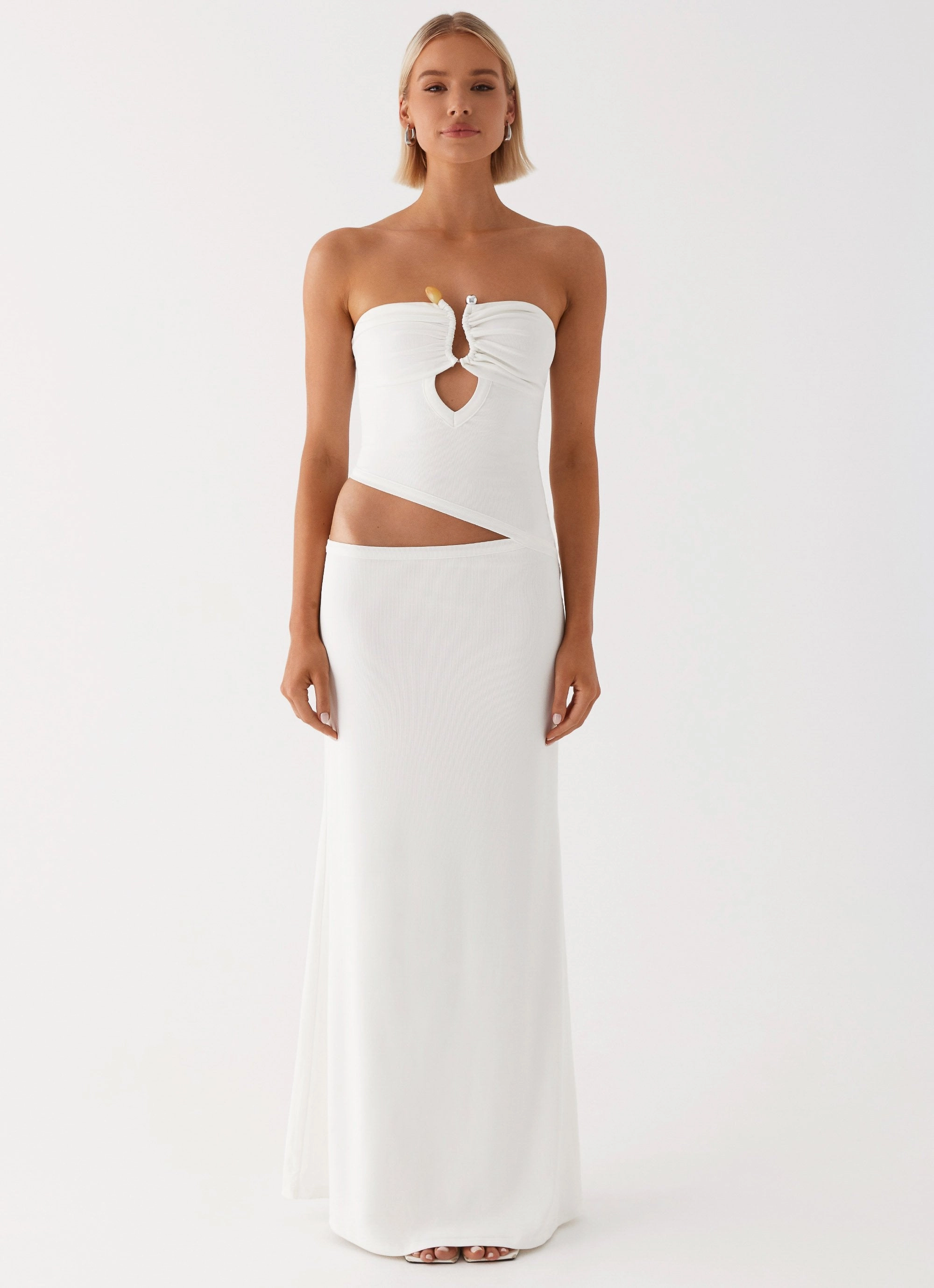 Match Quick Wild Roses Maxi Dress - White