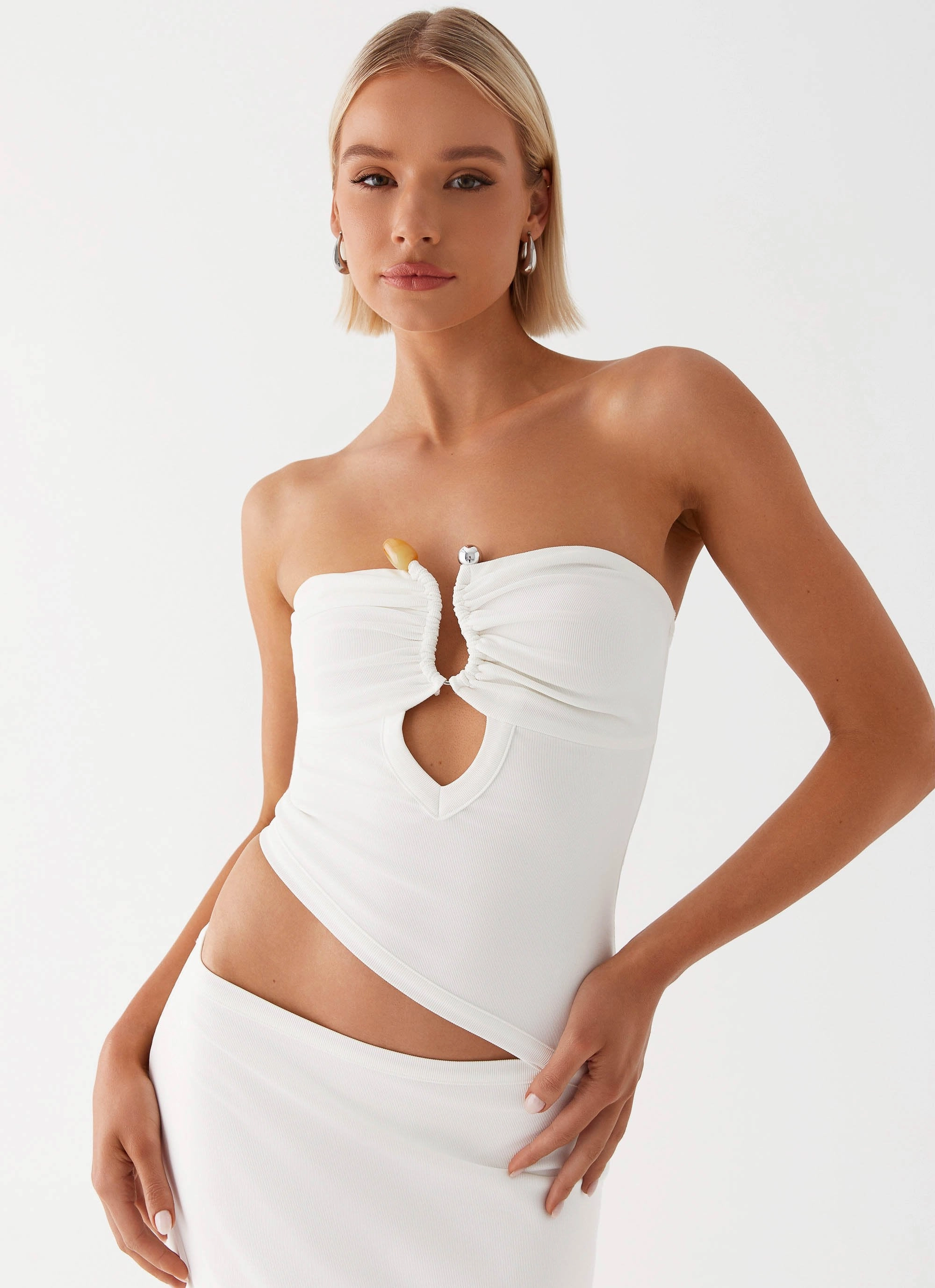 Lounge Fit Stylish Comfort Wild Roses Maxi Dress - White