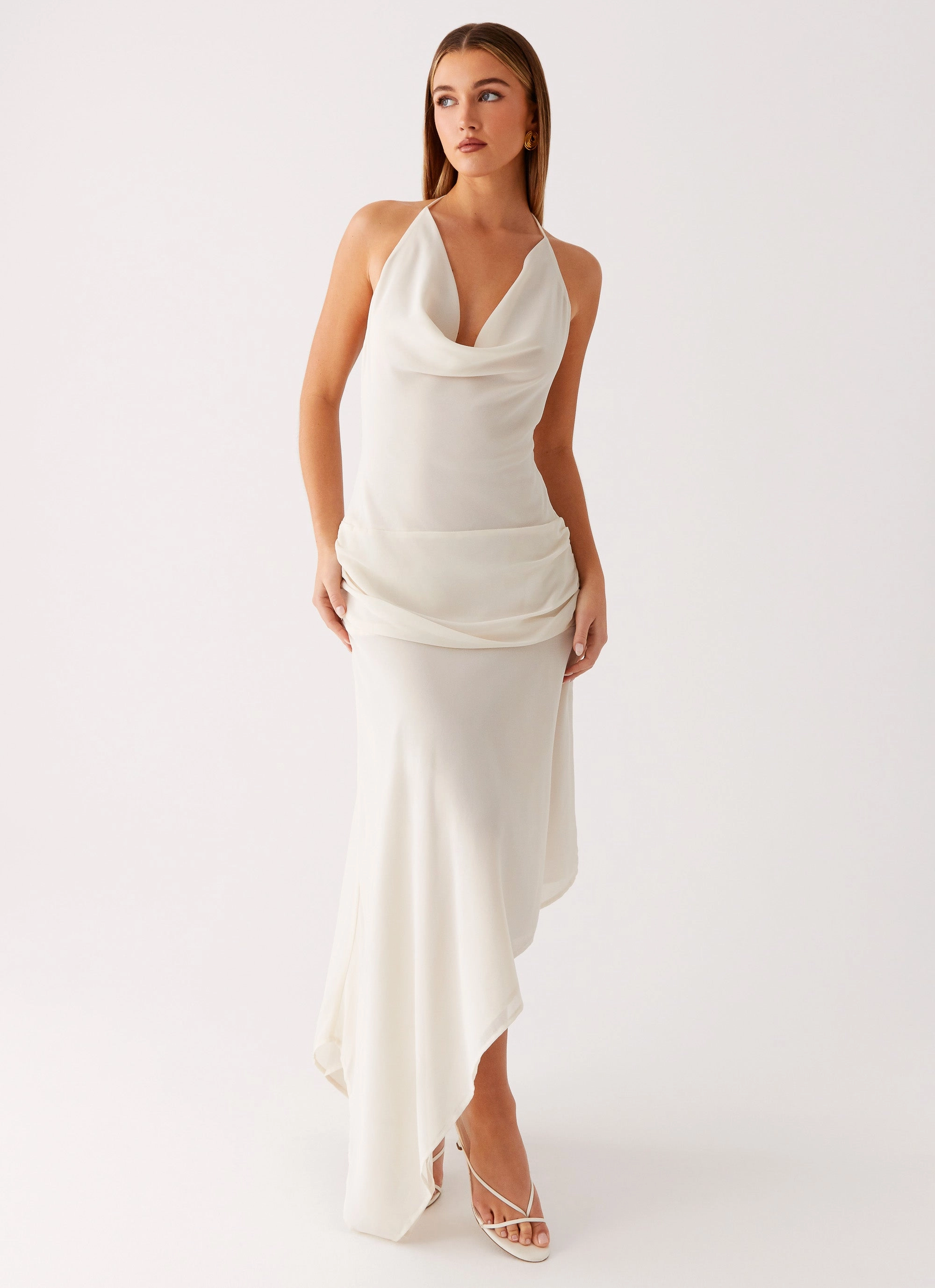 Nyra Midi Dress - Cream Formal Setting
