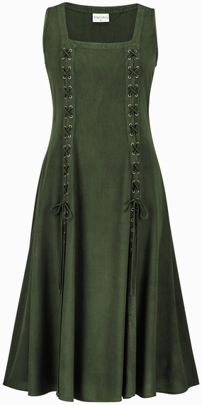 Mixed Fabric Effortless Layer Wear Amelia Maxi Overdress Limited Edition Moss Green